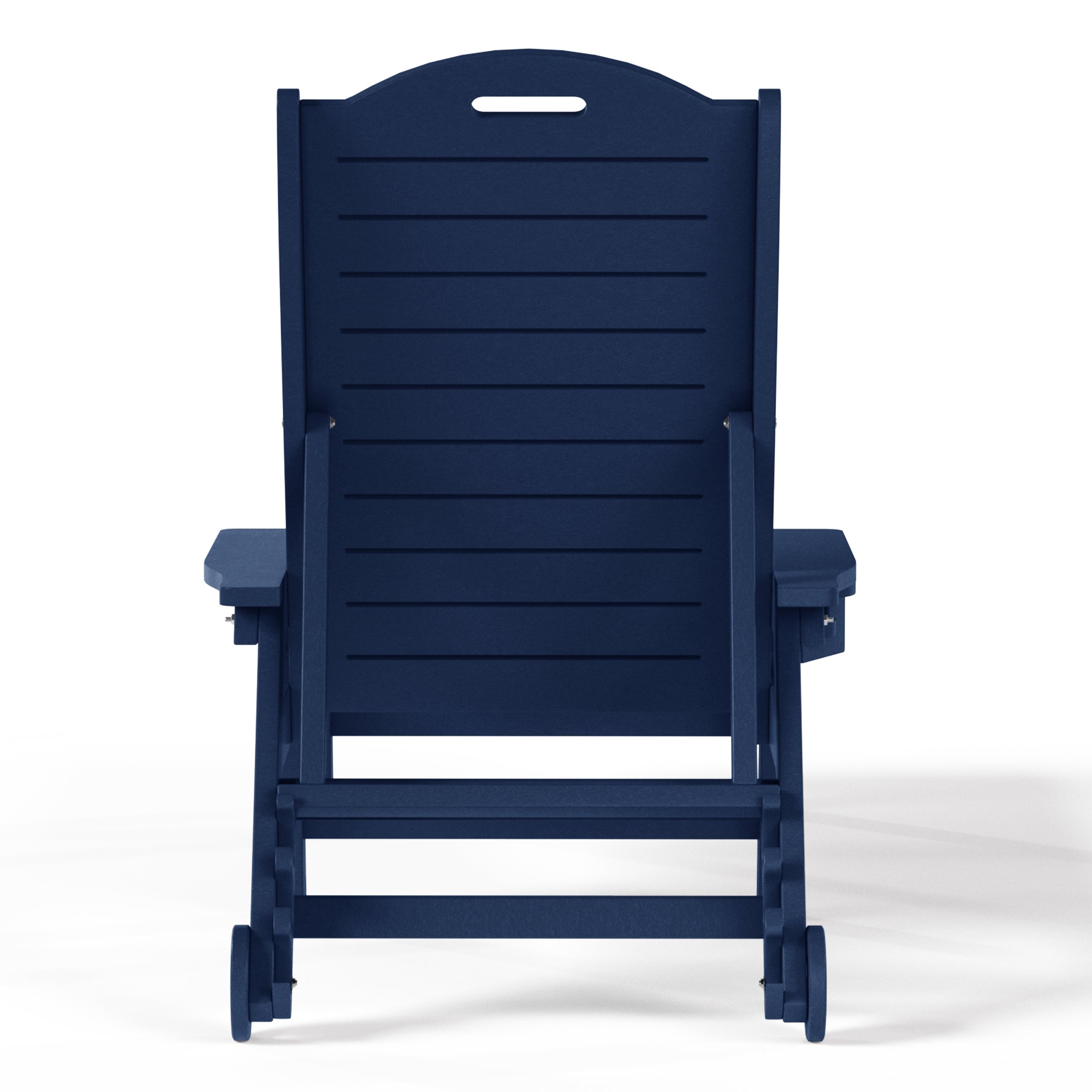 Lago Outdoor HDPE Patio Chaise Lounge With Wheels & Cup Holder