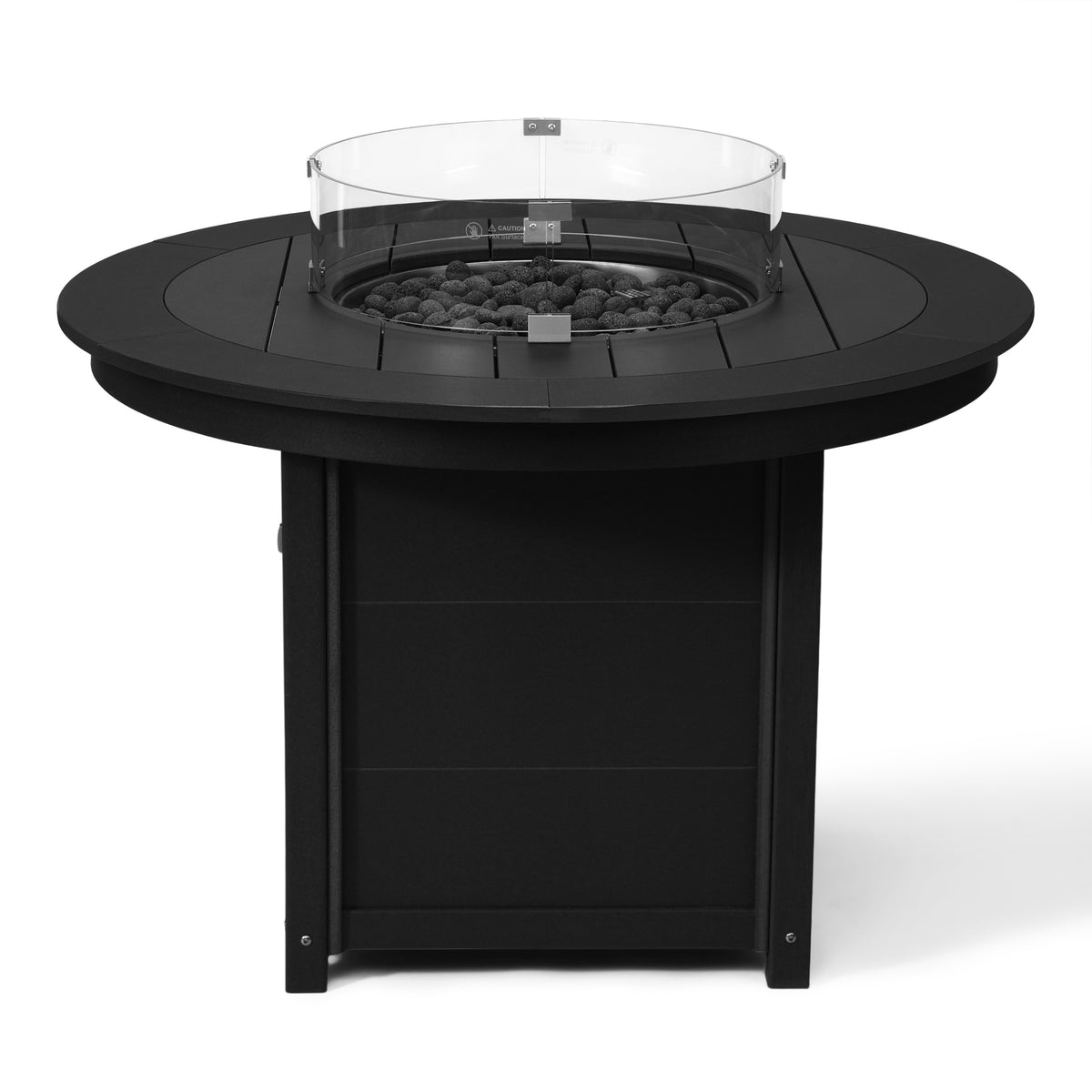 Sol 47" Modern Outdoor Patio Propane Gas Round Fire Pit Table