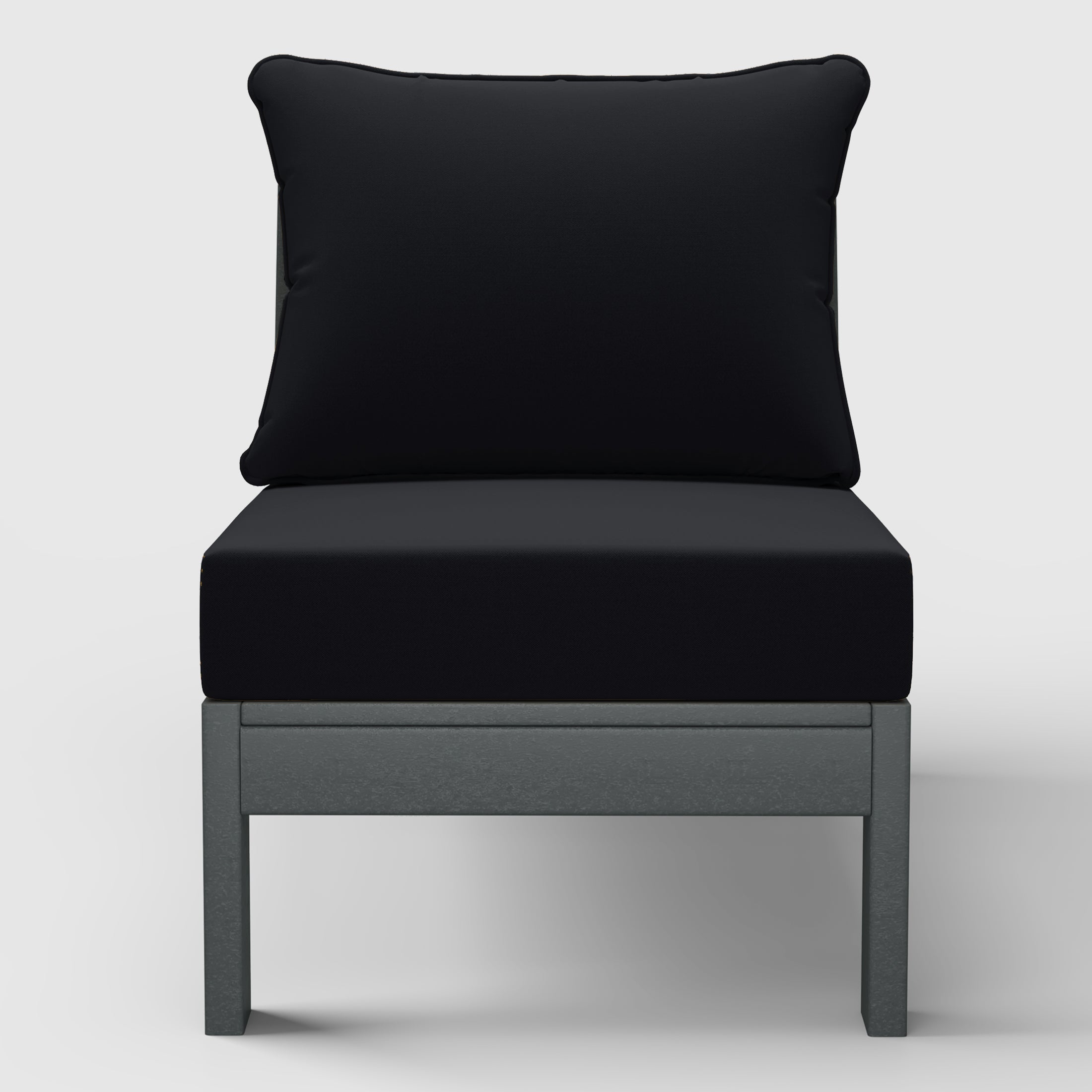 Portsmouth Outdoor HDPE Deep Seating Modular Armless Patio Chair with Patio Cushions