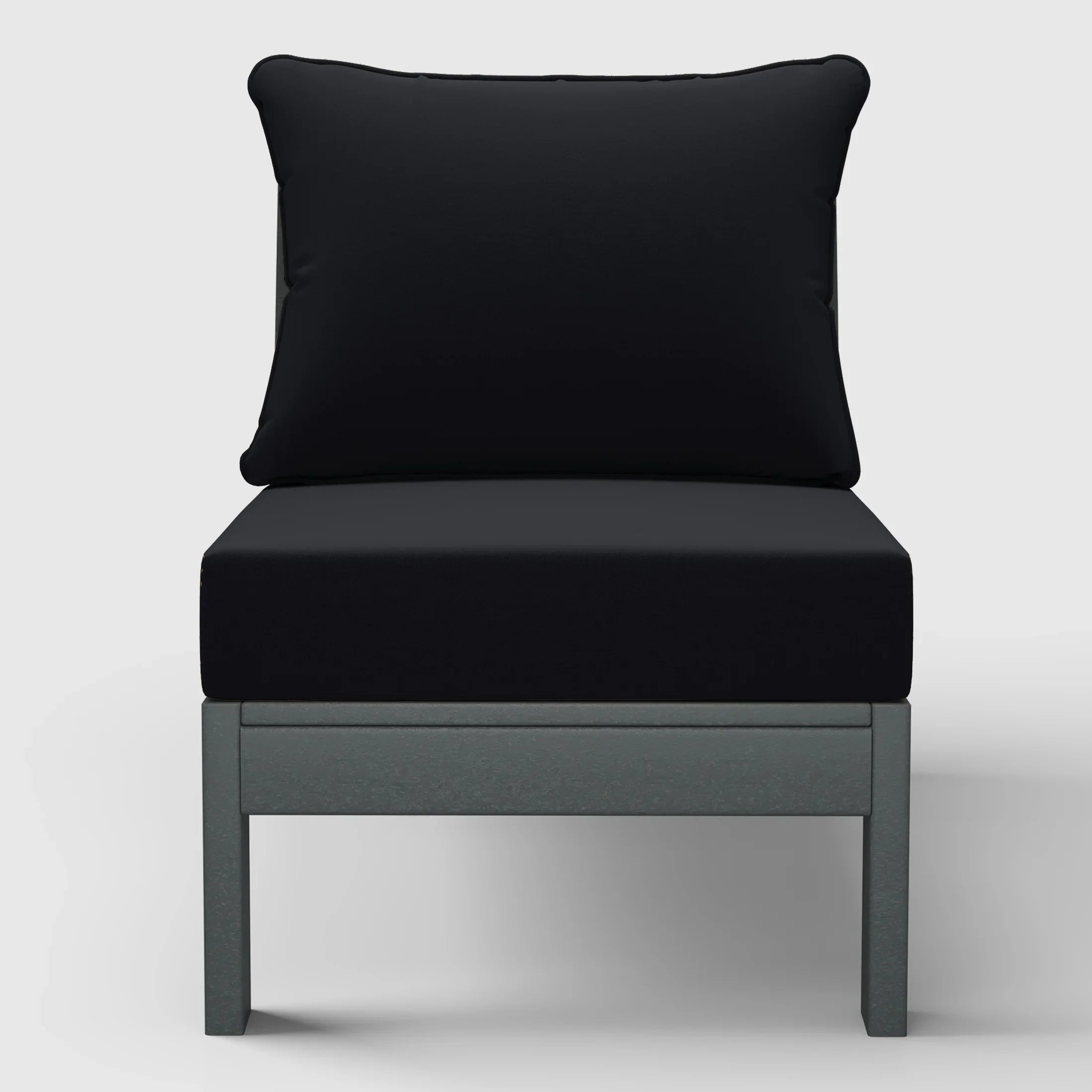 Portsmouth Outdoor HDPE Deep Seating Modular Armless Patio Chair with Patio Cushions