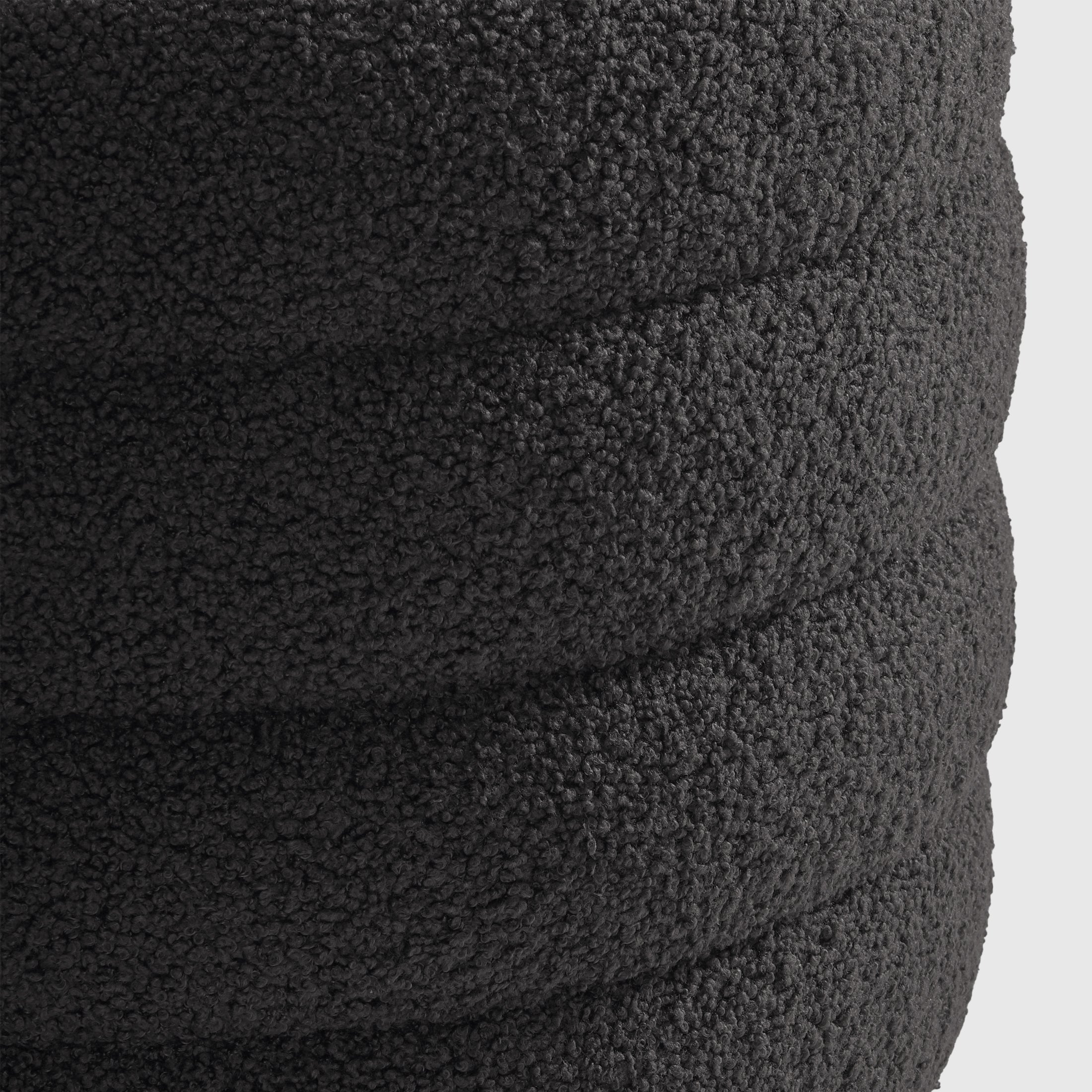 Celine Mid-Century Modern Faux Sherpa Round Storage Ottoman