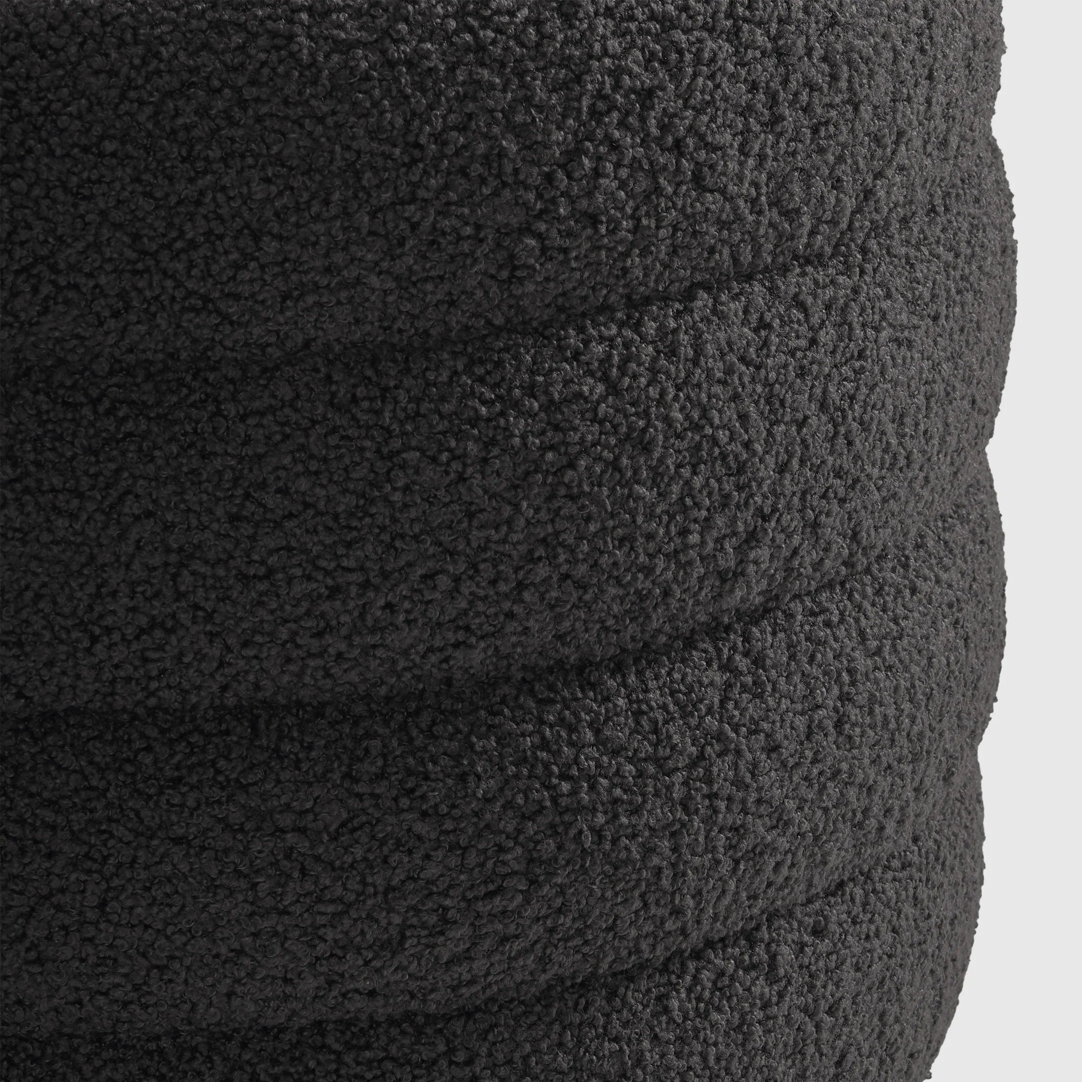 Celine Mid-Century Modern Faux Sherpa Round Storage Ottoman