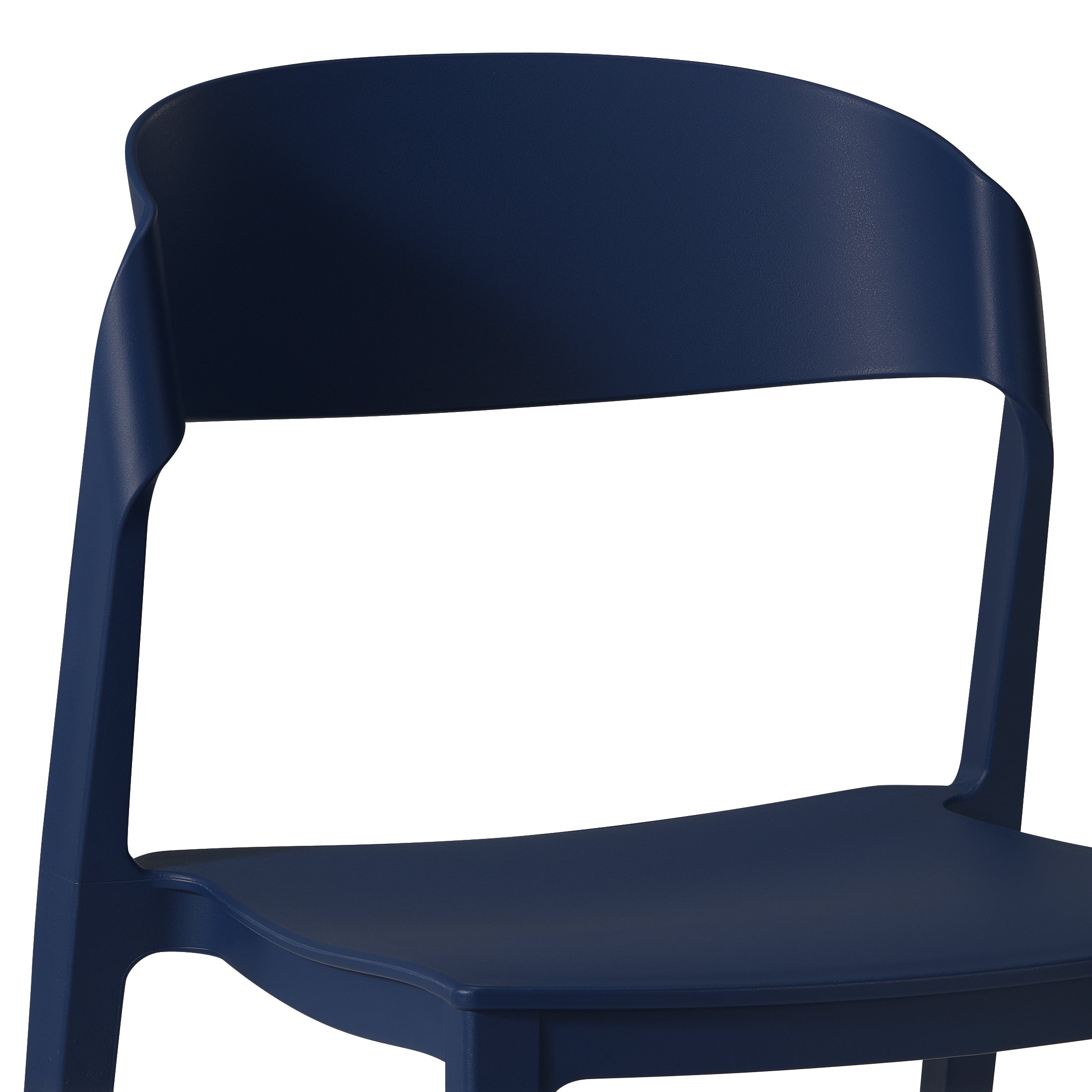 Sunshine Outdoor Modern Stackable Plastic Patio Bistro Dining Side Chairs (Set of 2)