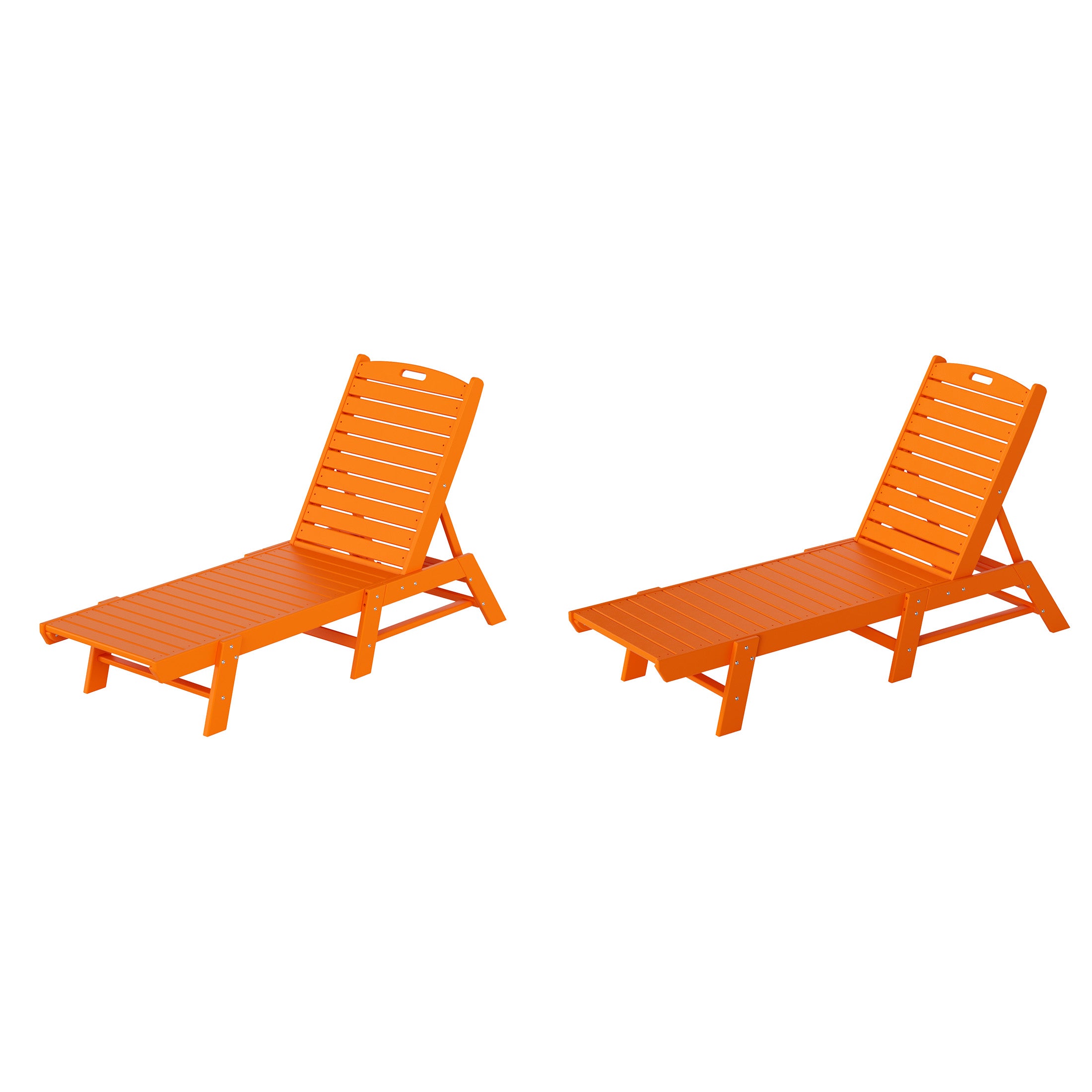 Paradise Poly Reclining Outdoor Patio Chaise Lounge Chair Adjustable (Set of 2)