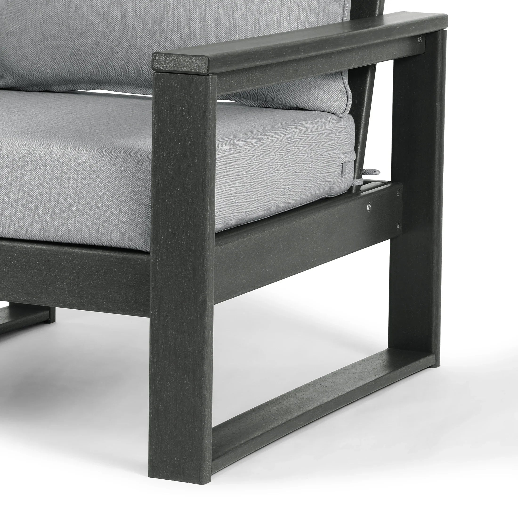 Rockaway Outdoor 4-Piece HDPE L-Shaped Modular Patio Sofa Furniture Set