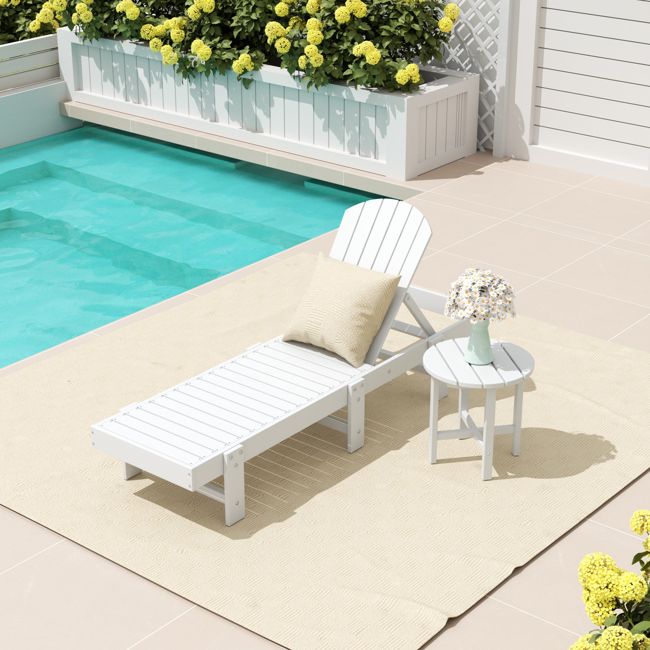 Portside 2 Piece Poly Reclining Chaise Lounge