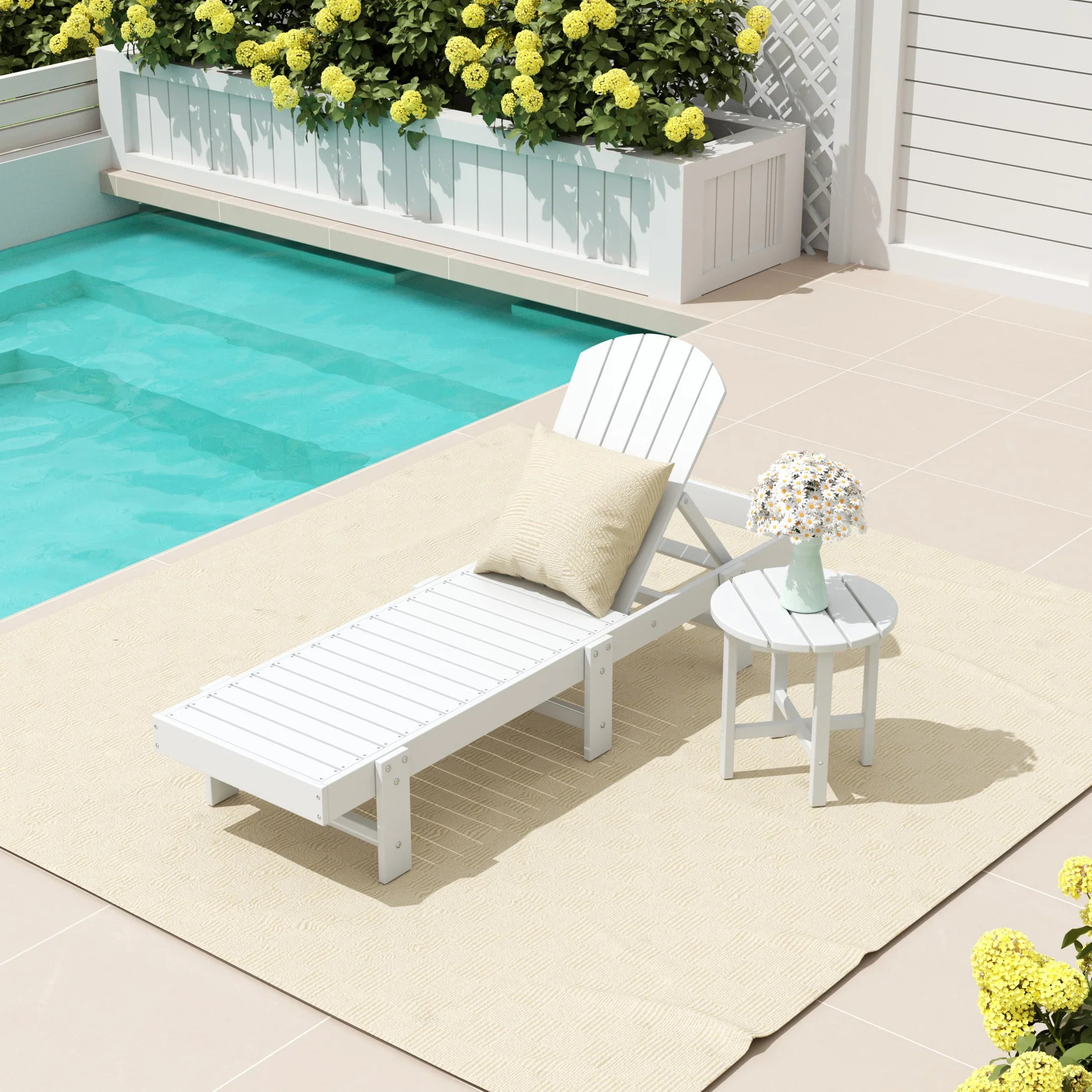 Portside 2 Piece Poly Reclining Chaise Lounge
