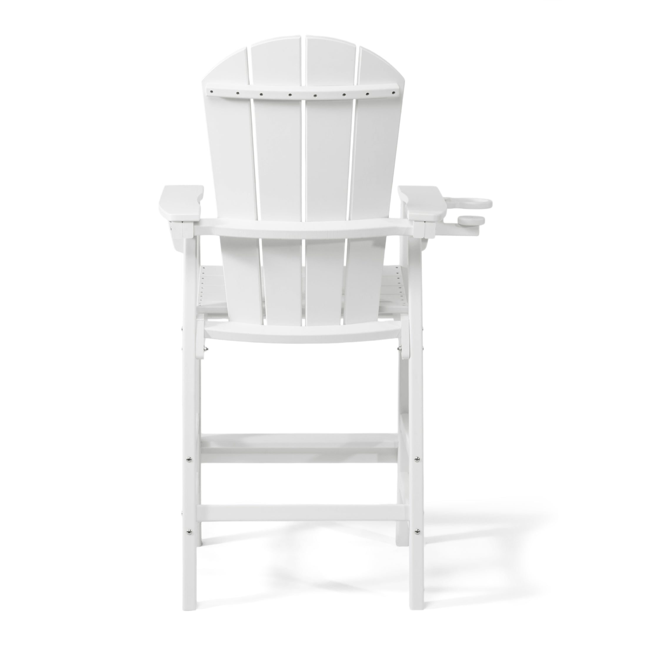 Paradise Outdoor HDPE Tall Adirondack Bar Height Chair With Cup Holder