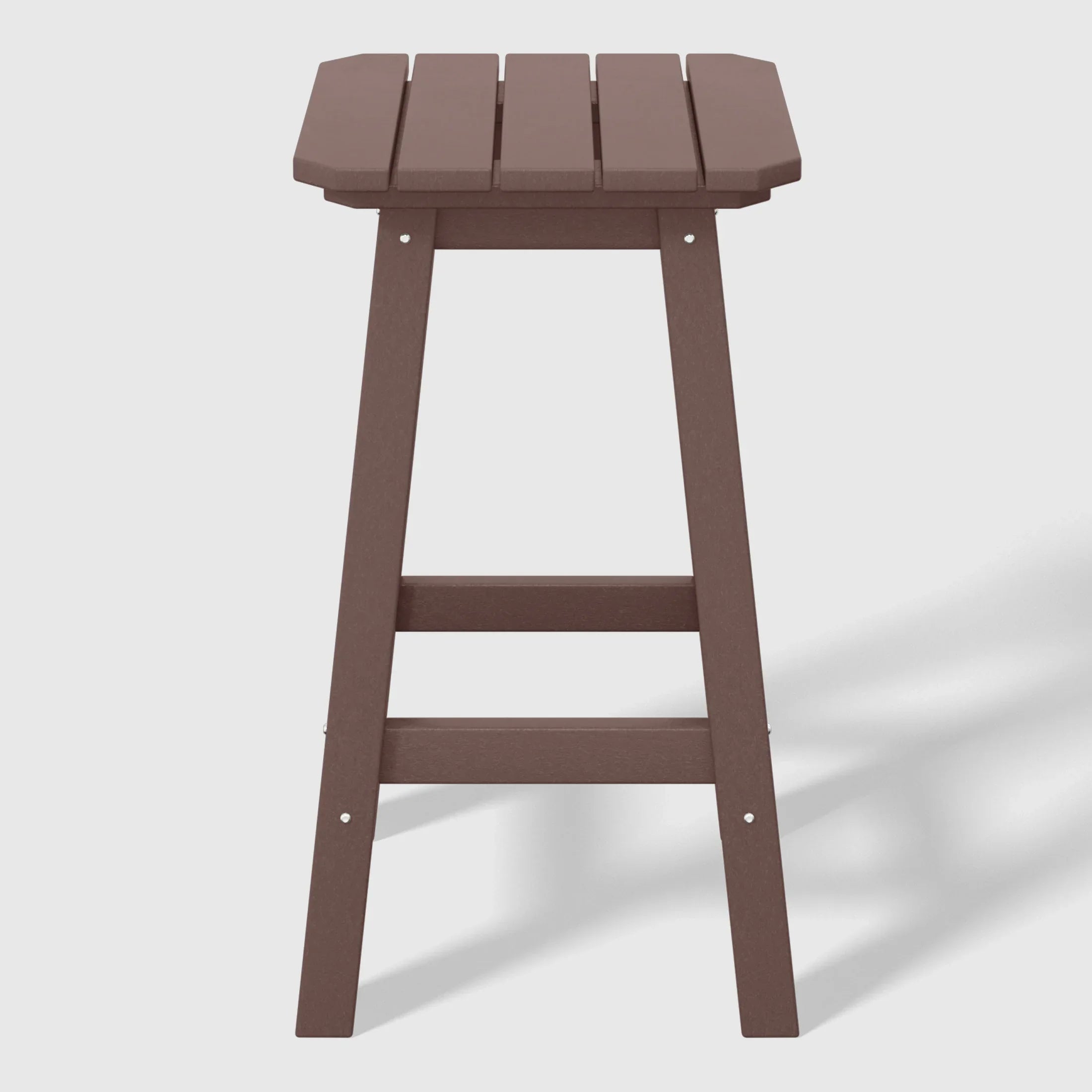 Paradise 24" HDPE Outdoor Patio Counter High Backless Square Bar Stool