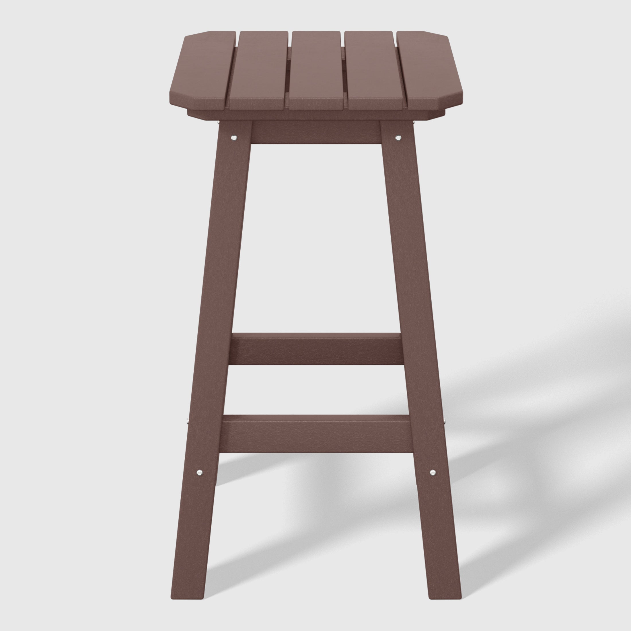 Paradise 24" HDPE Outdoor Patio Counter High Backless Square Bar Stools Set of Three