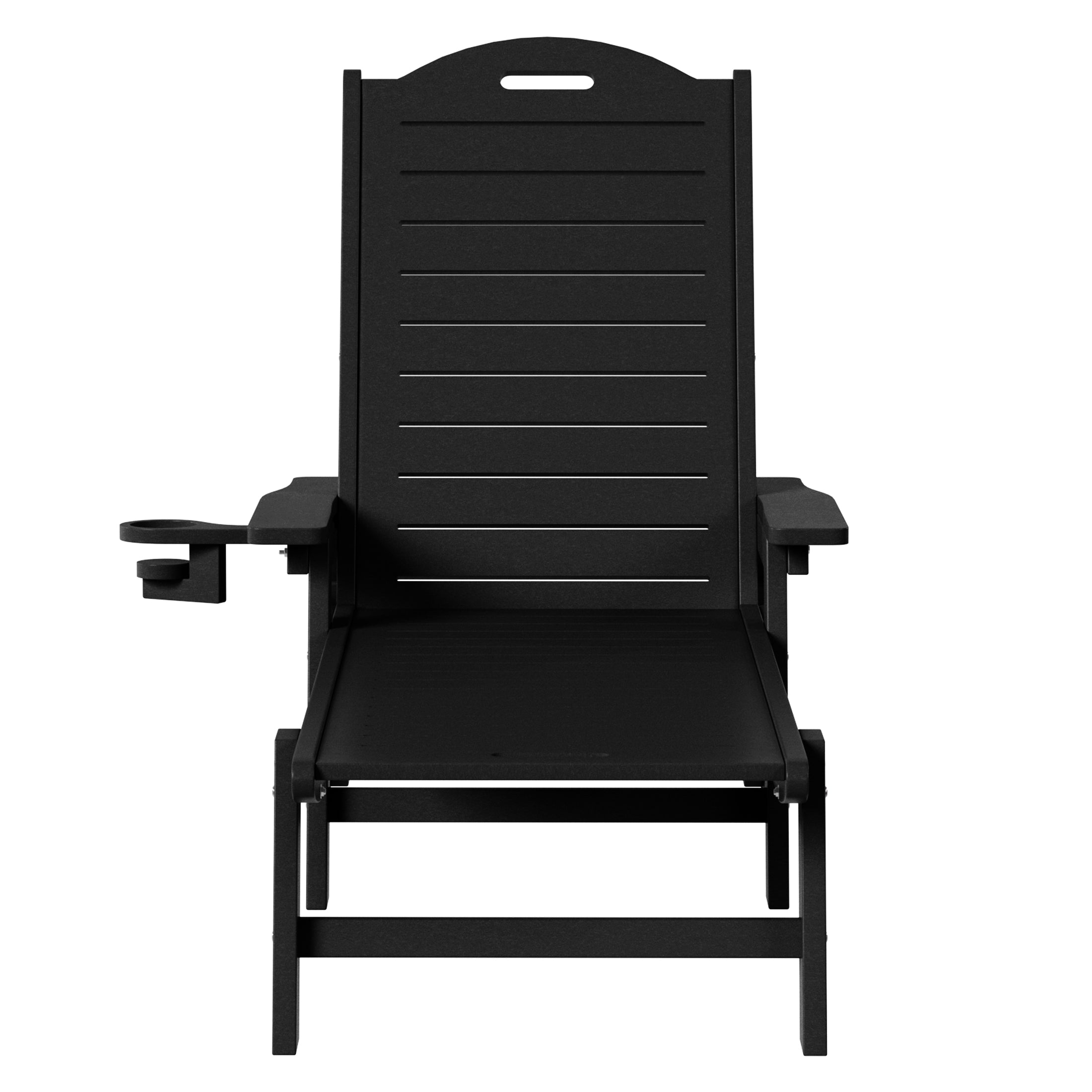 Lago Outdoor HDPE Patio Chaise Lounge With Wheels & Cup Holder