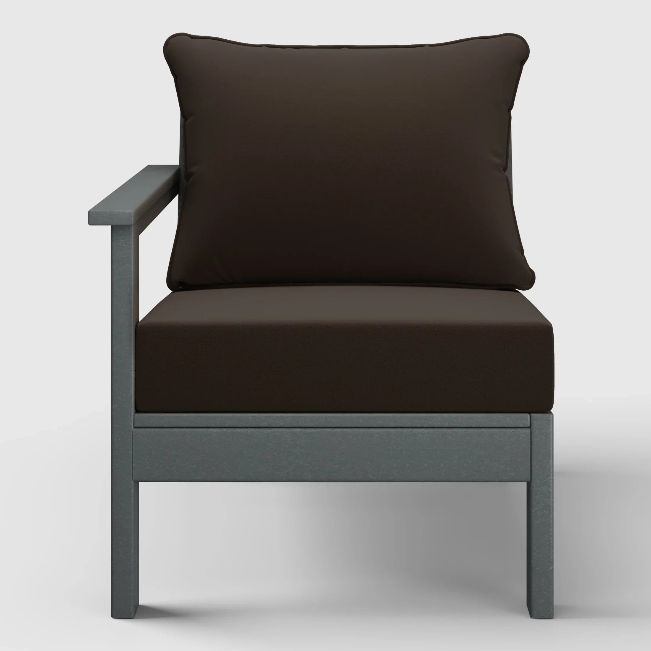 Portsmouth Outdoor Patio HDPE Left Arm Sectional Corner Club Chair with Patio Cushions