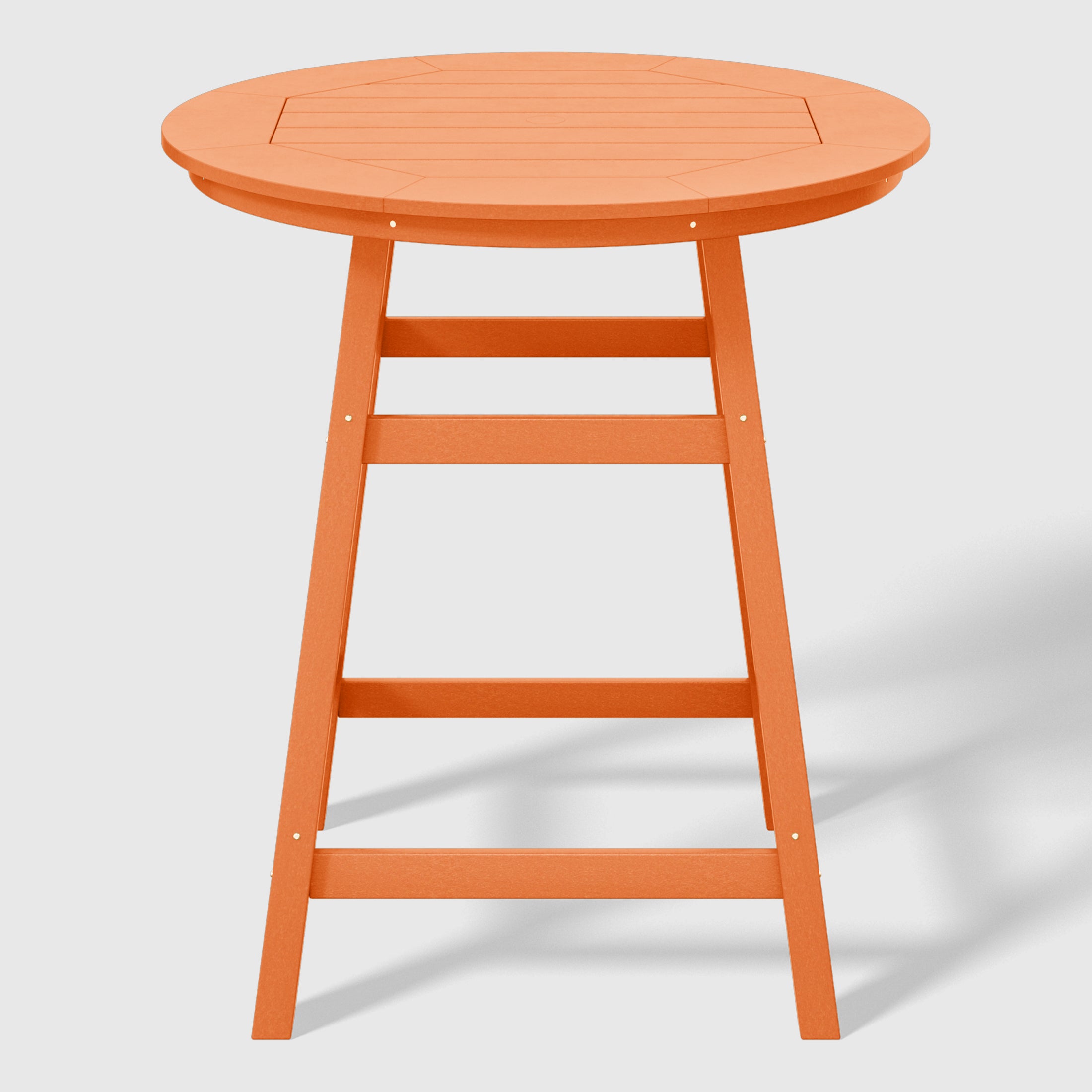 Paradise 5-Piece HDPE Outdoor Patio Dining Bar Bistro Table Set with Counter High Round Bar Stools