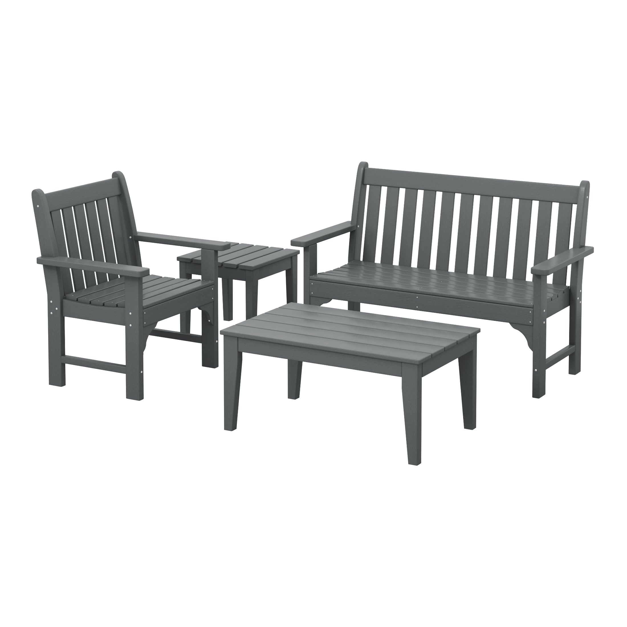 Paradise 4-Piece HDPE Outdoor Patio Furniture Couch Set