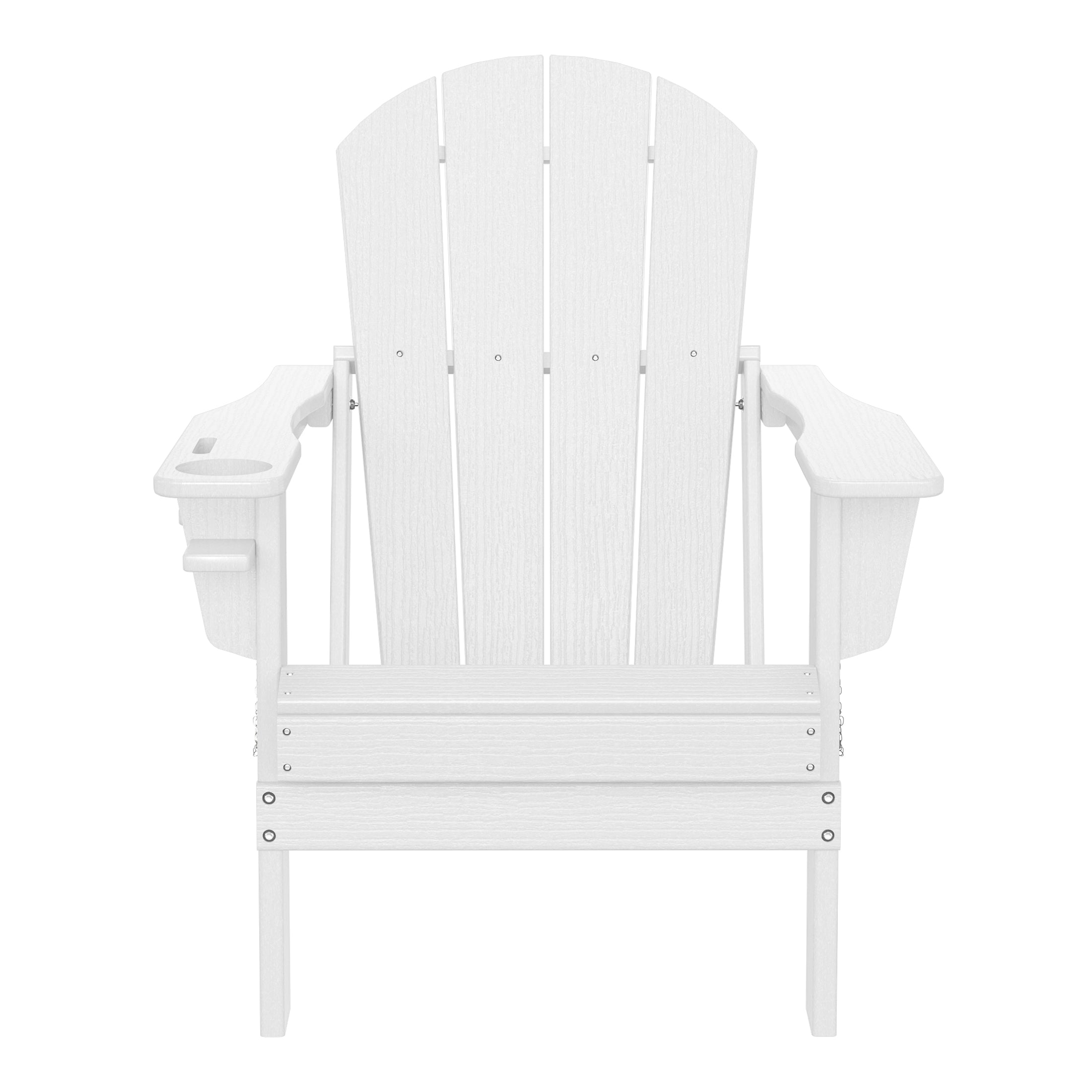 Rockport Outdoor Patio HDPE Resin Adirondack Chair With Cup Holder and Phone Holder