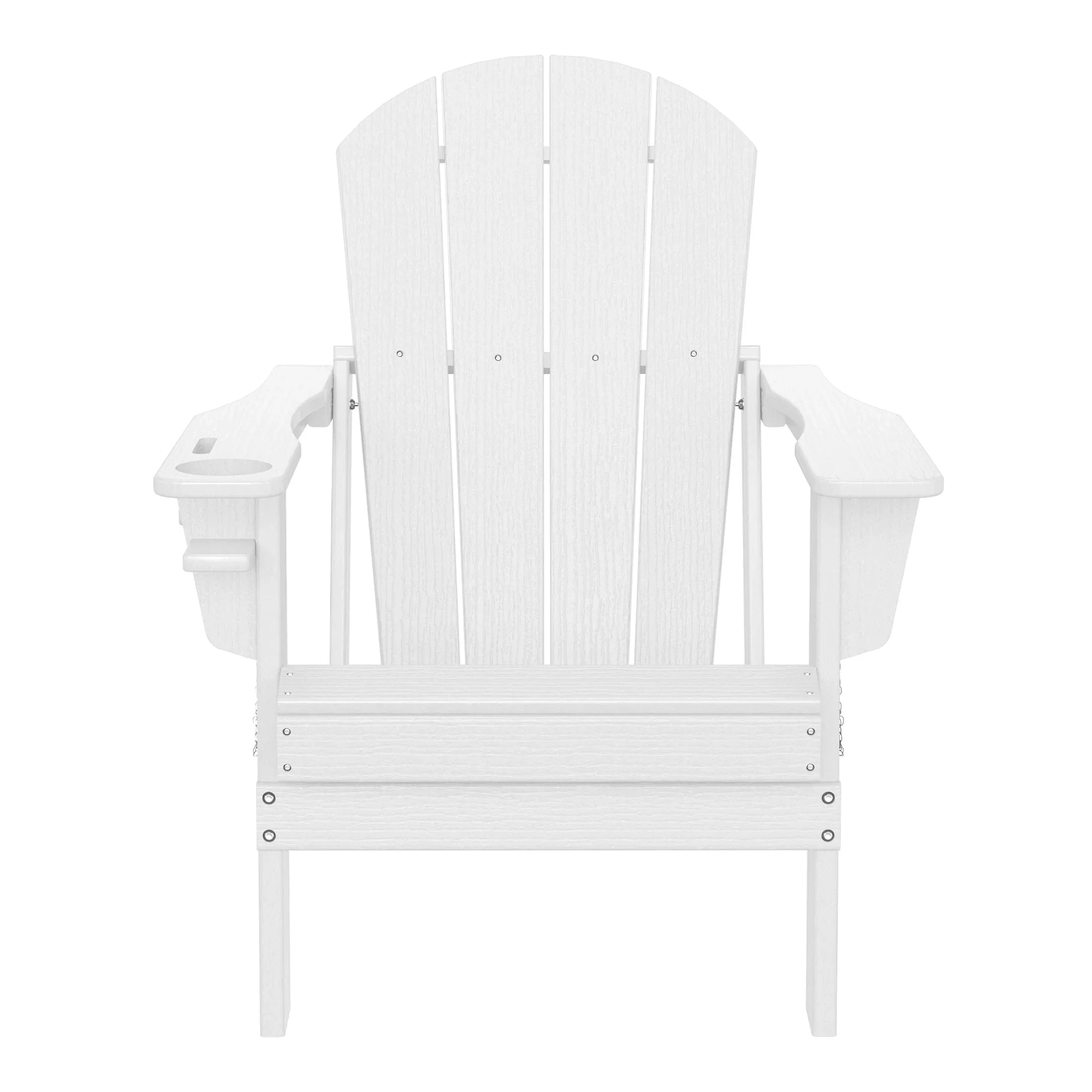 Rockport Outdoor Patio HDPE Resin Folding Adirondack Chairs With Cup Holder and Phone Holder (Set of Four)