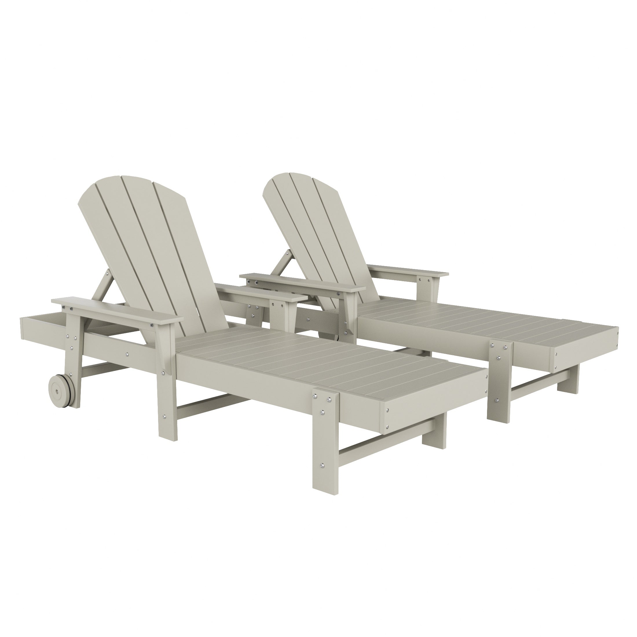 Paradise 2 Piece Reclining Chaise Lounge With Arms & Wheels