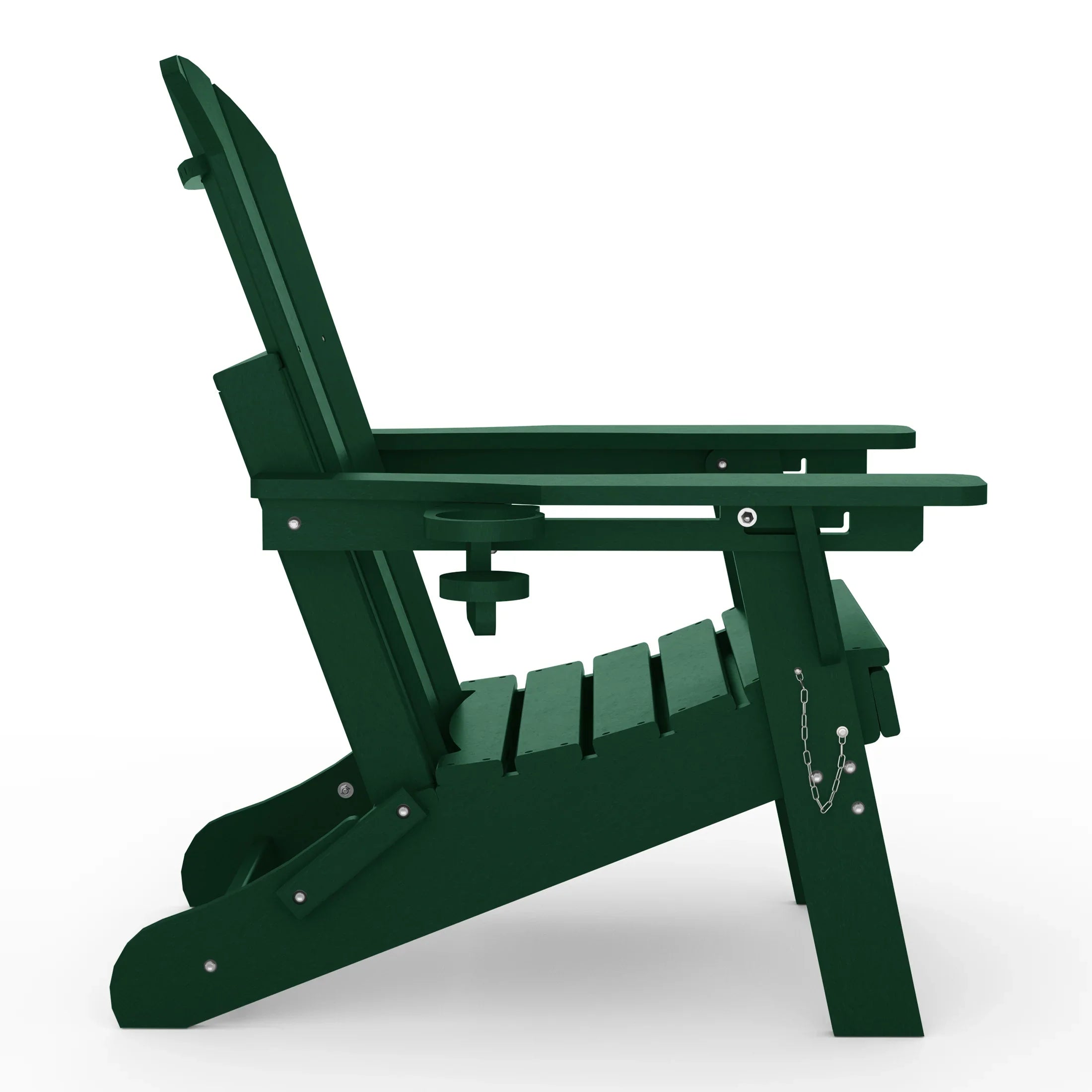 Paradise Folding Adjustable Adirondack Chair with Retractable Ottoman and Cup Holder (Set of 2)