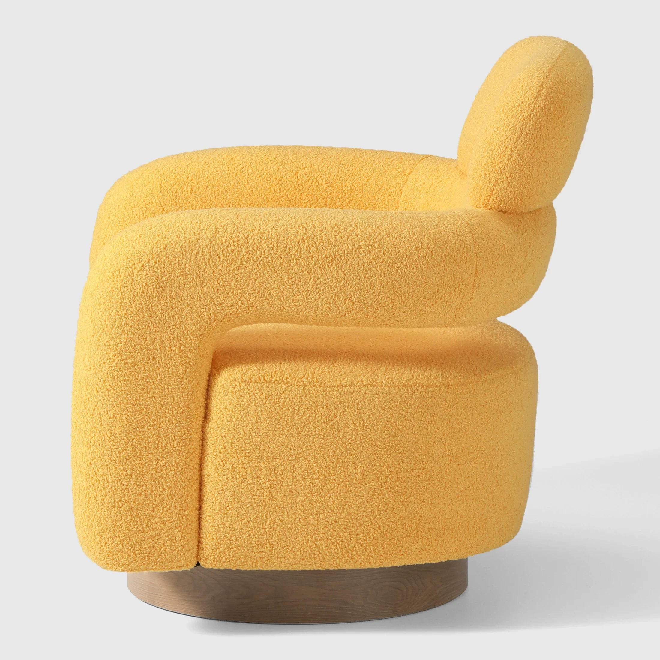 Celine Mid-Century Modern Sherpa Swivel Barrel Accent Chair With Storage Ottoman
