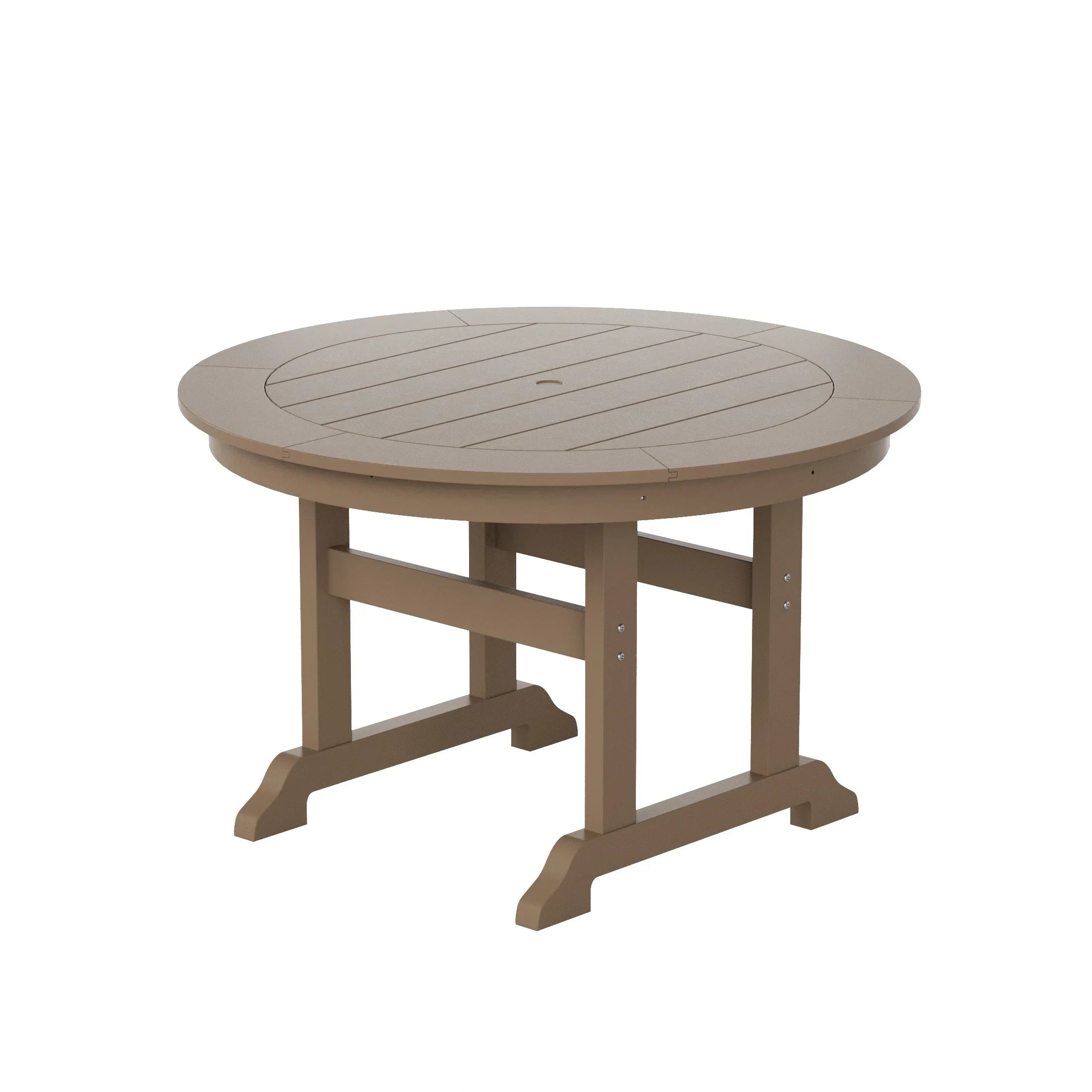 Paradise 5-Piece HDPE Round Patio Dining Table Set with Foldable Chairs