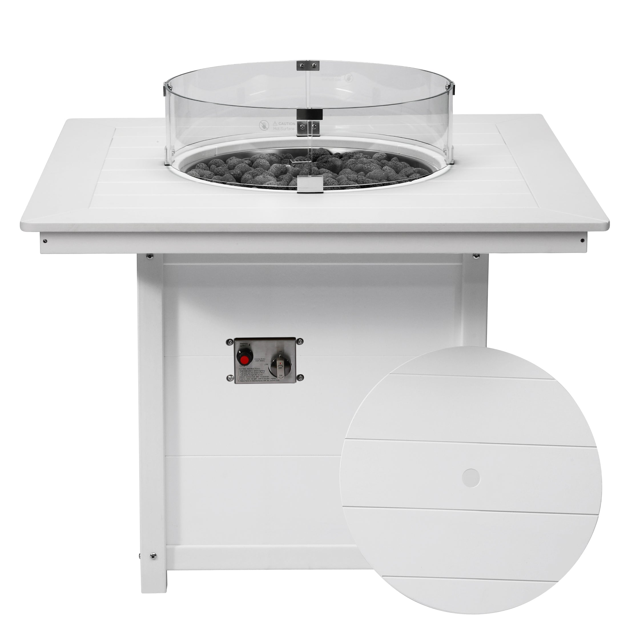 Sol Modern Outdoor Patio Propane 42" Square Fire Pit Table