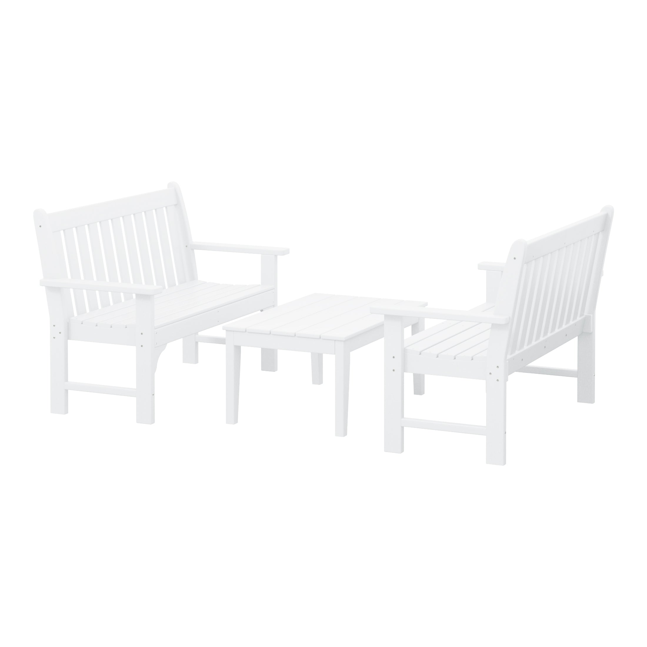 Paradise 3-Piece HDPE Outdoor Patio Furniture Couch and Coffee Table Set