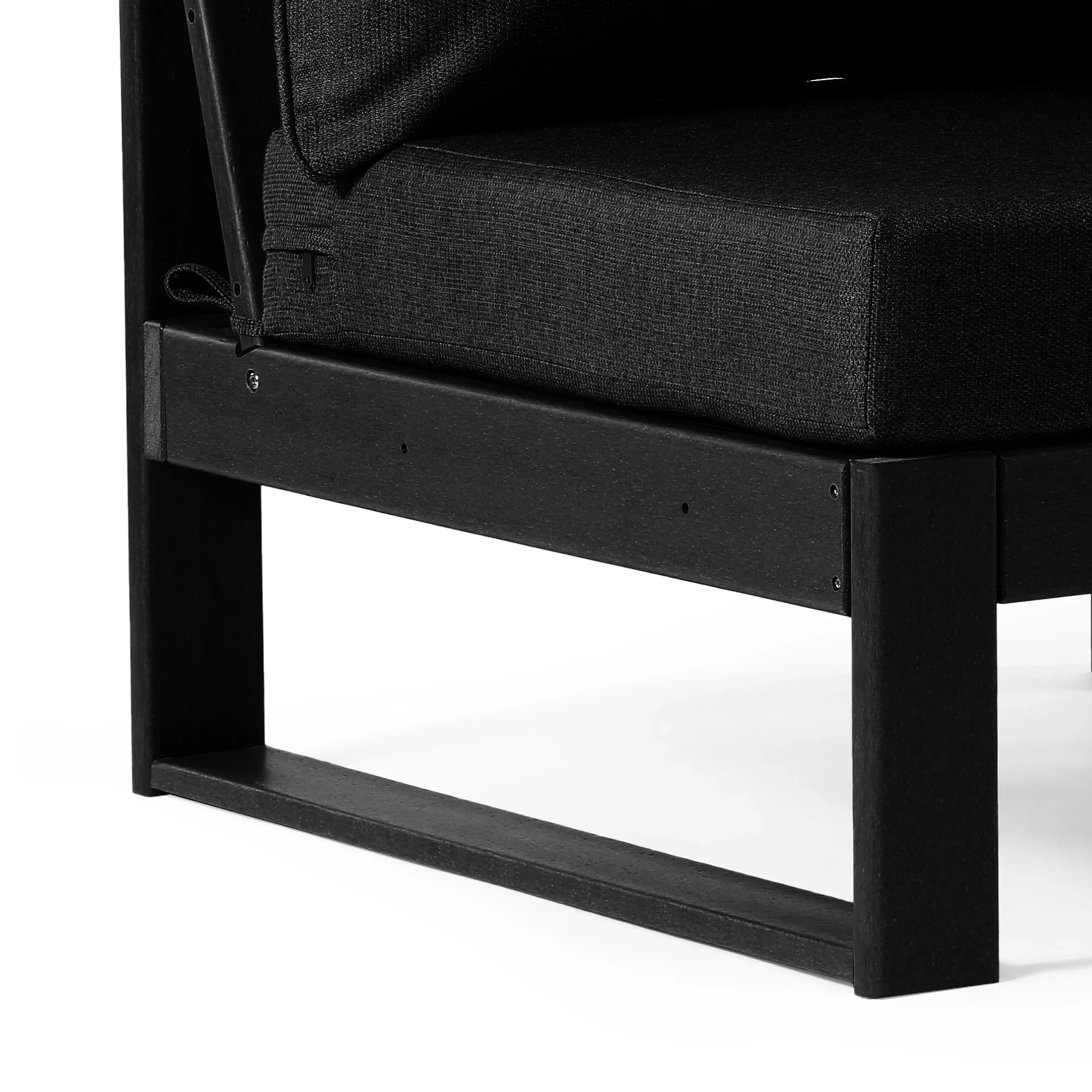 Rockaway Outdoor HDPE Sectional Armless Chair with Water-Proof Patio Cushions