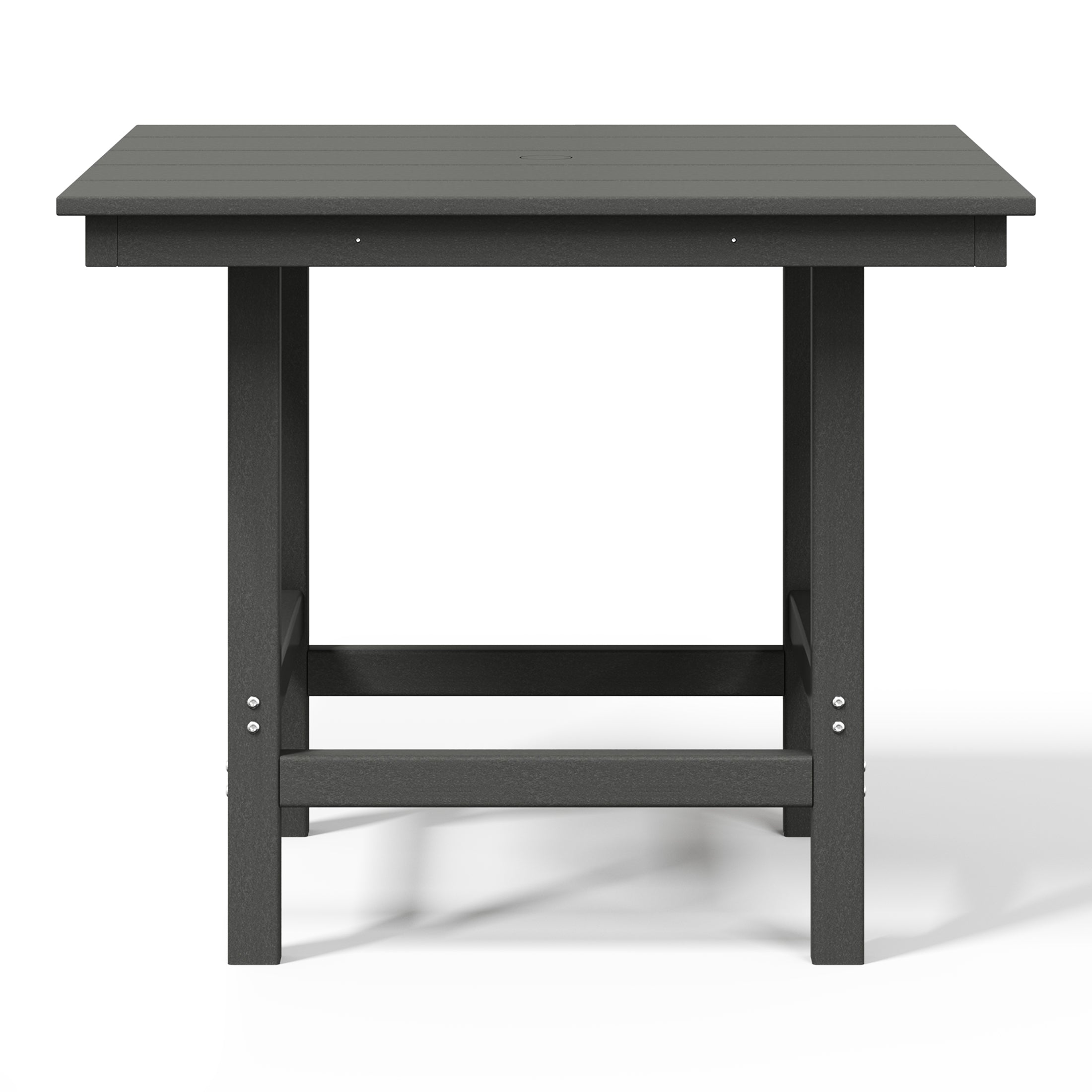 Palms Outdoor HDPE 36" Square Patio Dining Table with Umbrella Hole