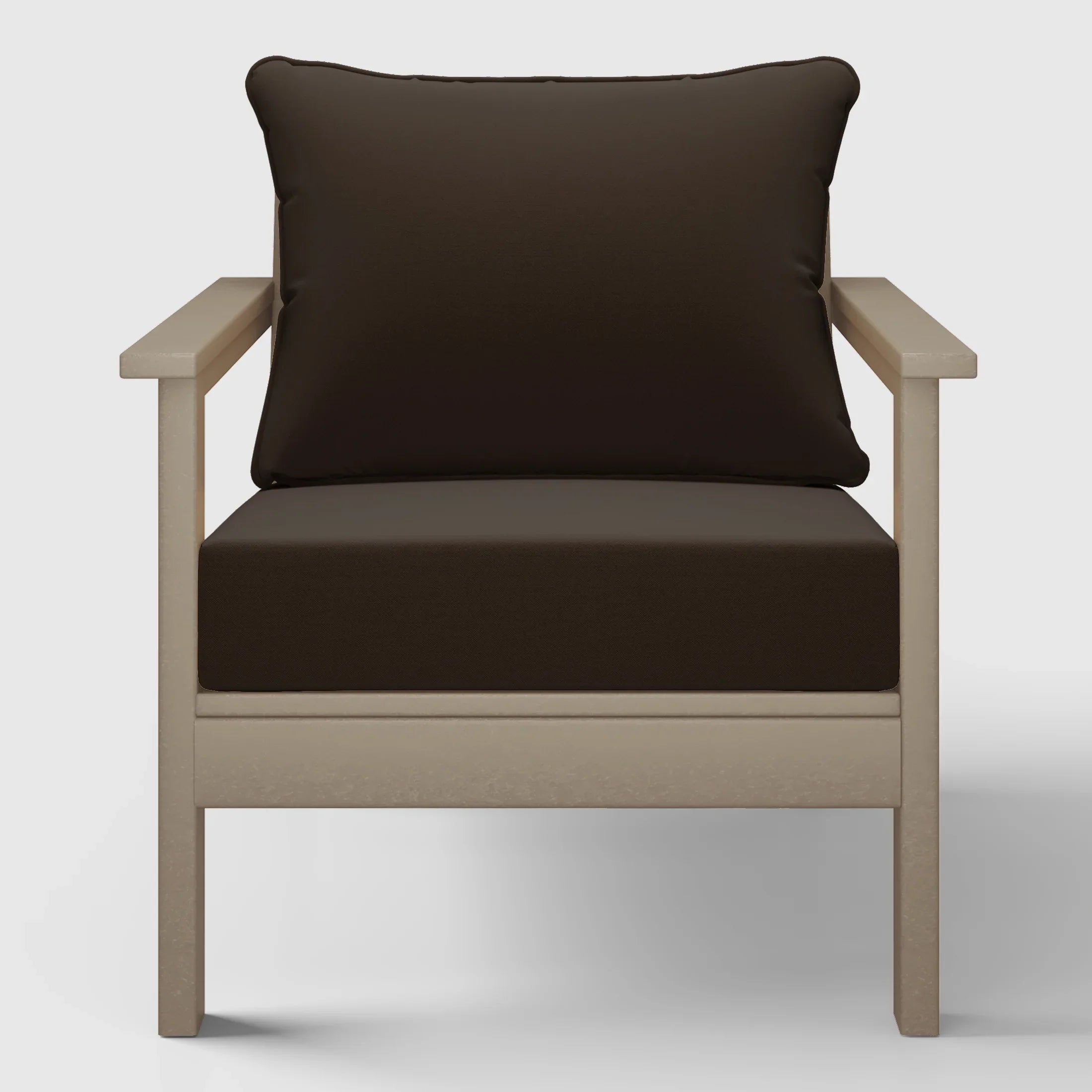 Portsmouth Outdoor Modern HDPE Patio Club Chair with Deep Seat Cushions