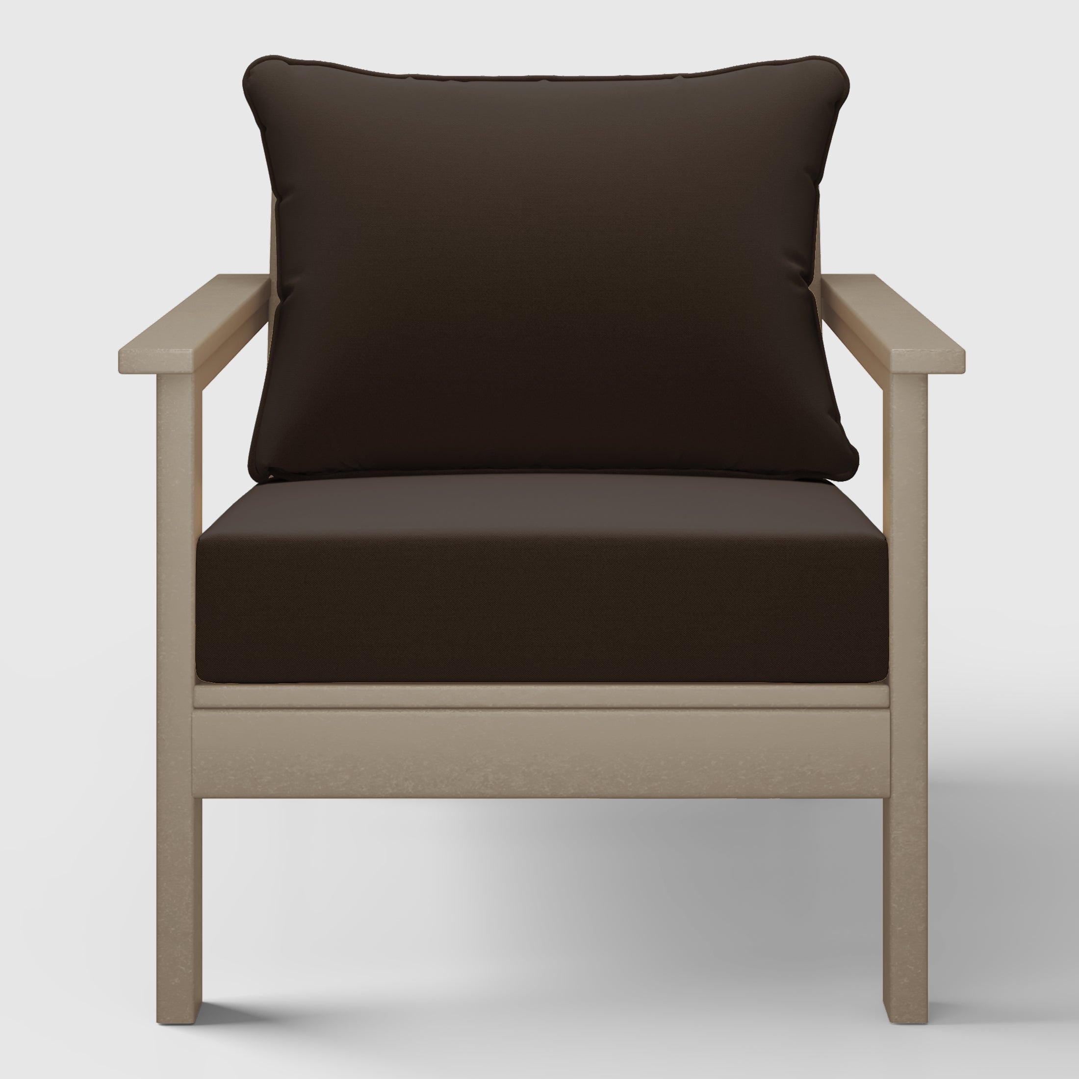 Portsmouth Outdoor Modern HDPE Patio Club Chairs with Deep Seat Cushions (Set of 2)