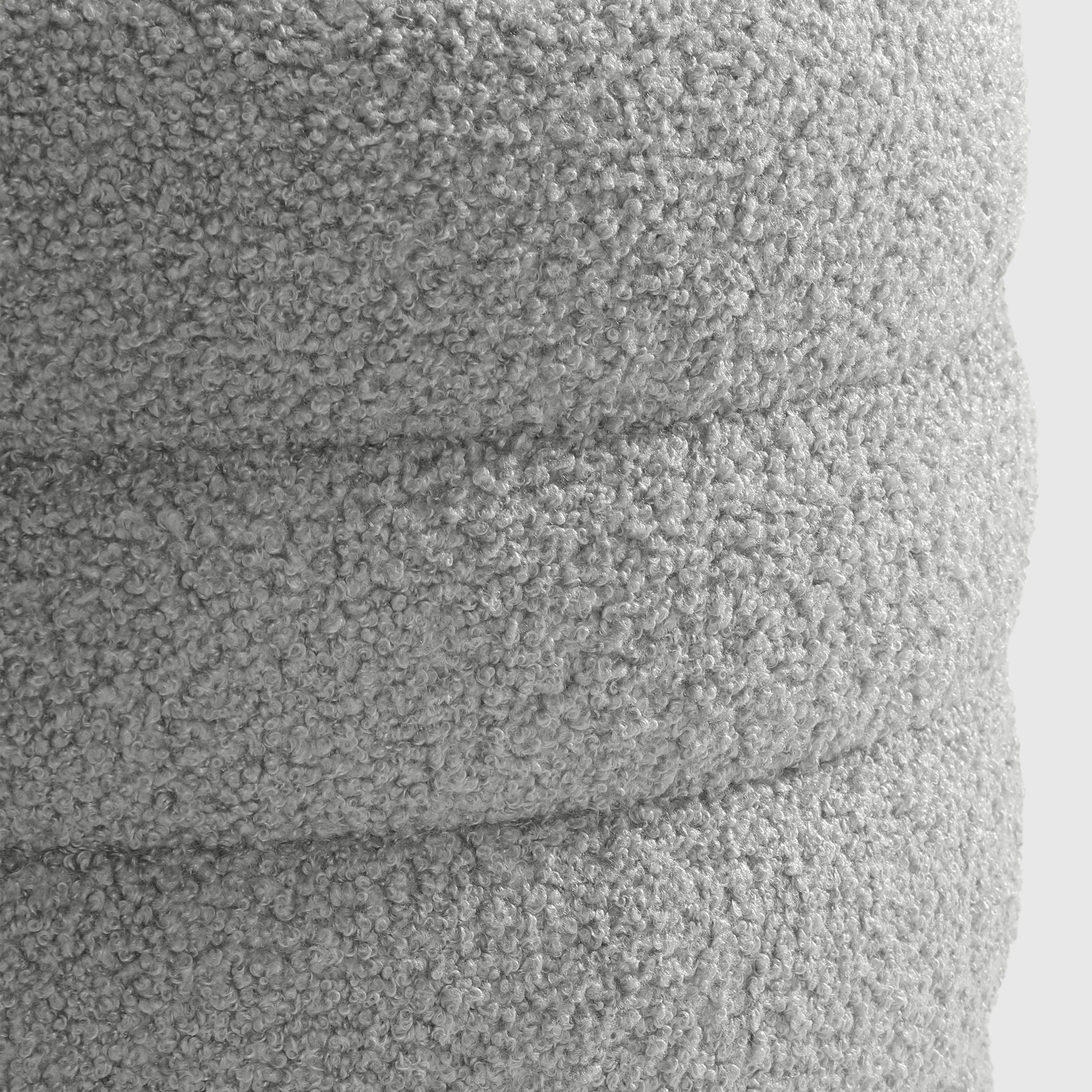 Celine Mid-Century Modern Faux Sherpa Round Storage Ottoman