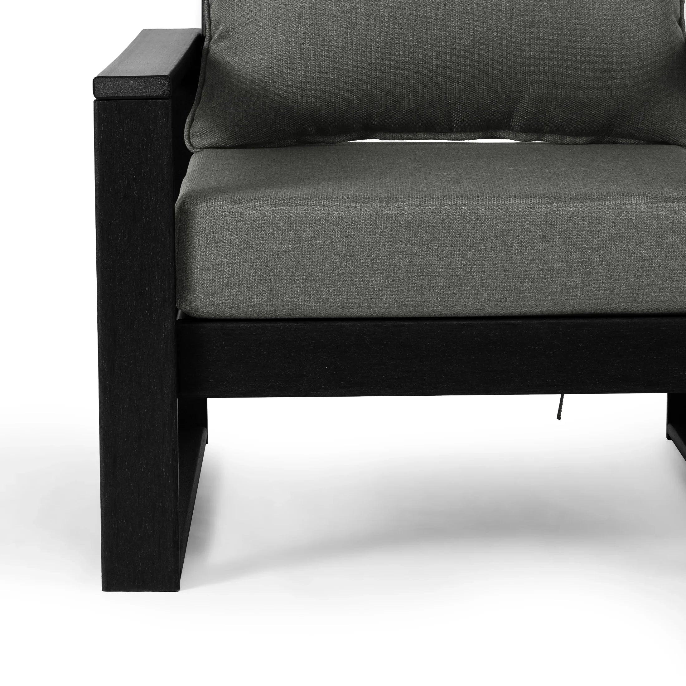 Rockaway Outdoor Modern HDPE Patio Club Chair with Waterproof Deep Seat Cushions