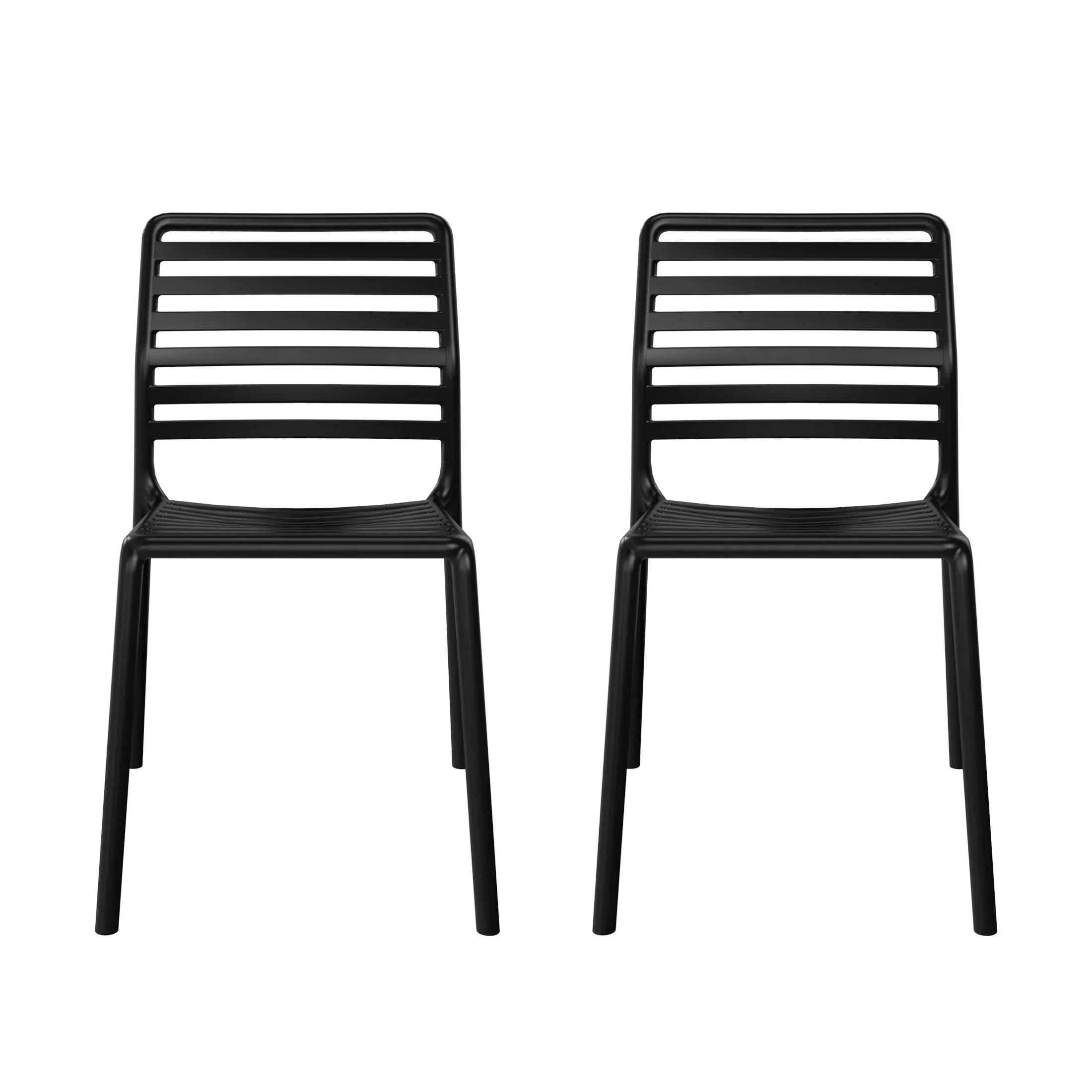 Sunshine Outdoor Stackable Polypropylene Plastic Resin Dining Side Chairs (Set of 2)