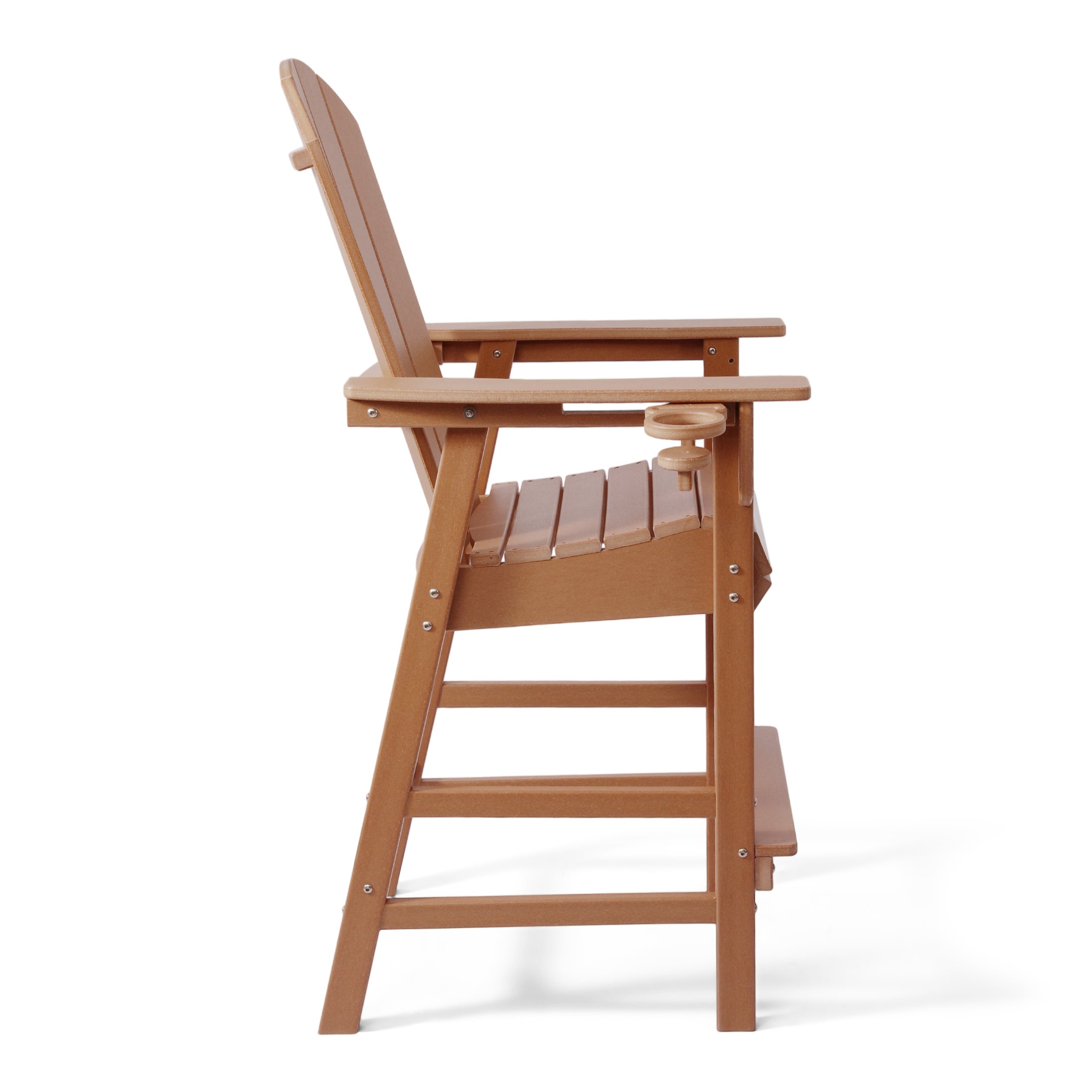 Paradise Outdoor HDPE Tall Adirondack Bar Height Chair With Cup Holder