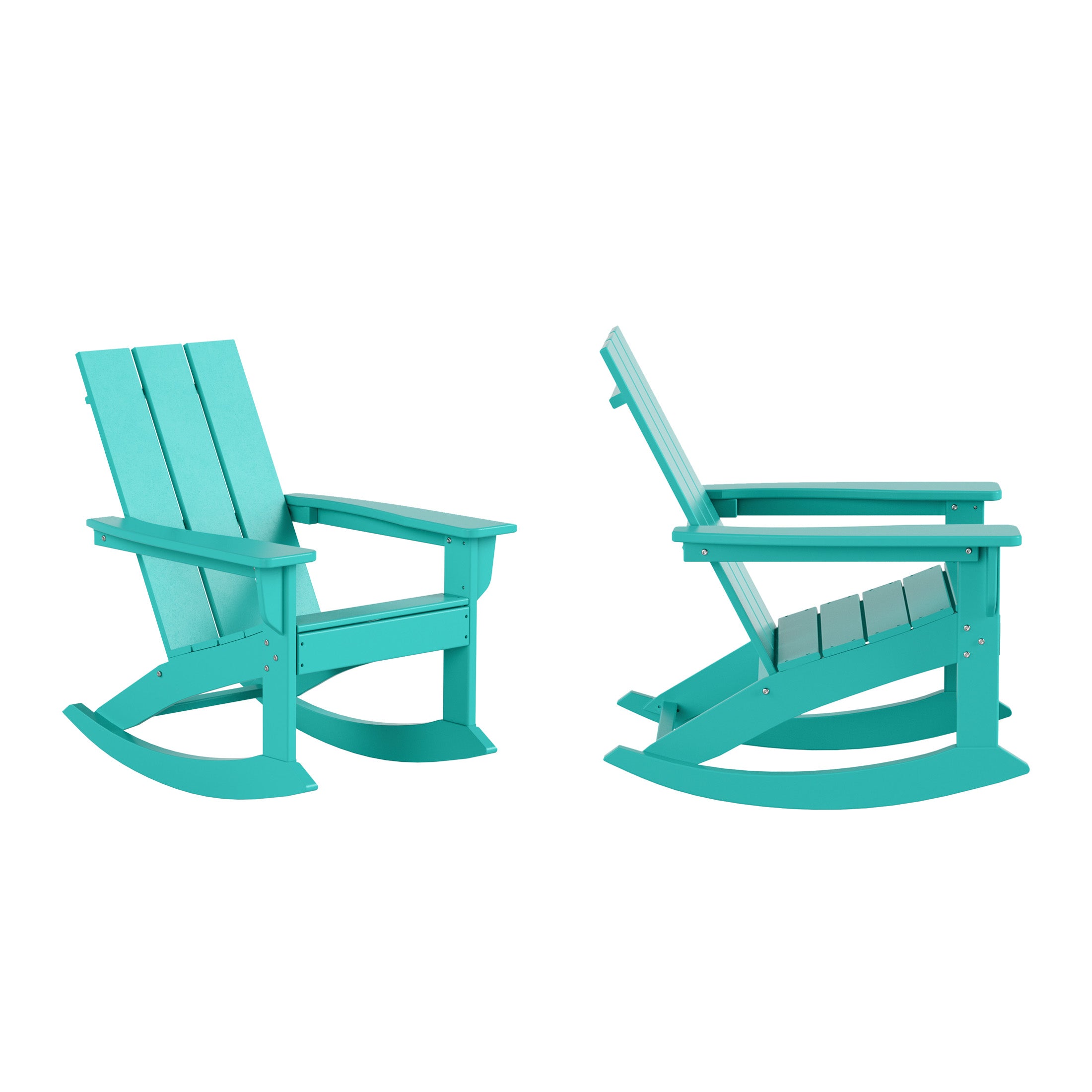 Palms Outdoor Patio Modern Adirondack Rocking Chair (Set of 2)