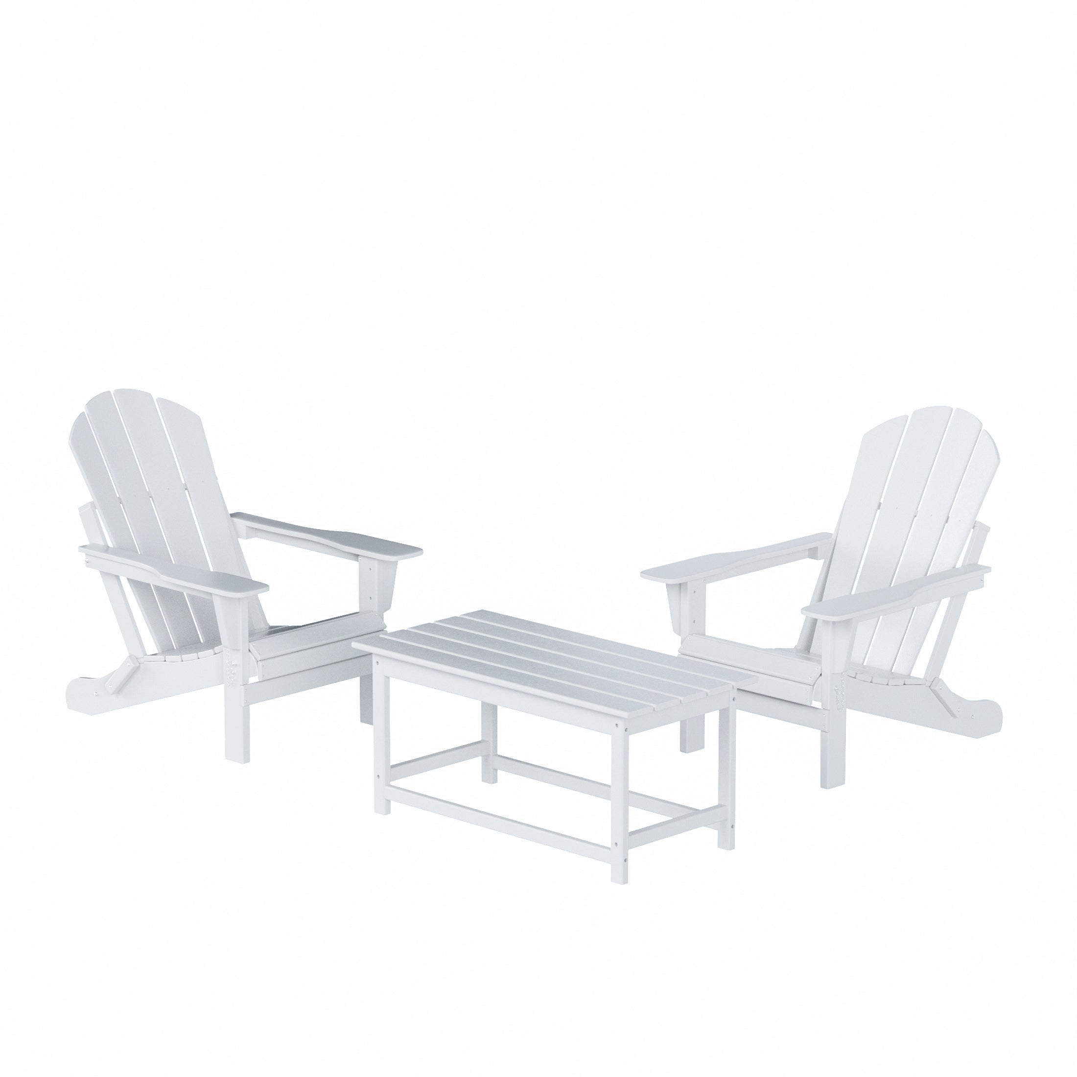 Paradise 3-Piece set Outdoor / Patio Poly Adirondack chair set with a Coffee table ( 2 seater )