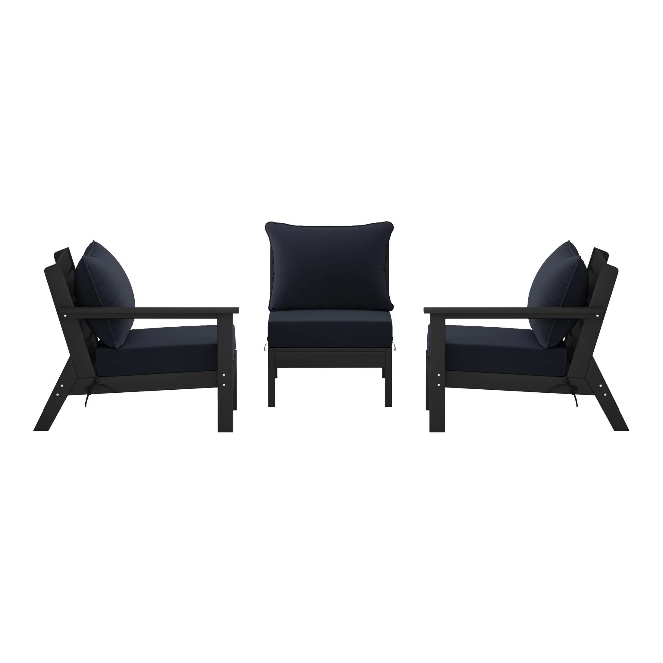 Portsmouth Outdoor Patio HDPE Sectional Sofa with Patio Cushions
