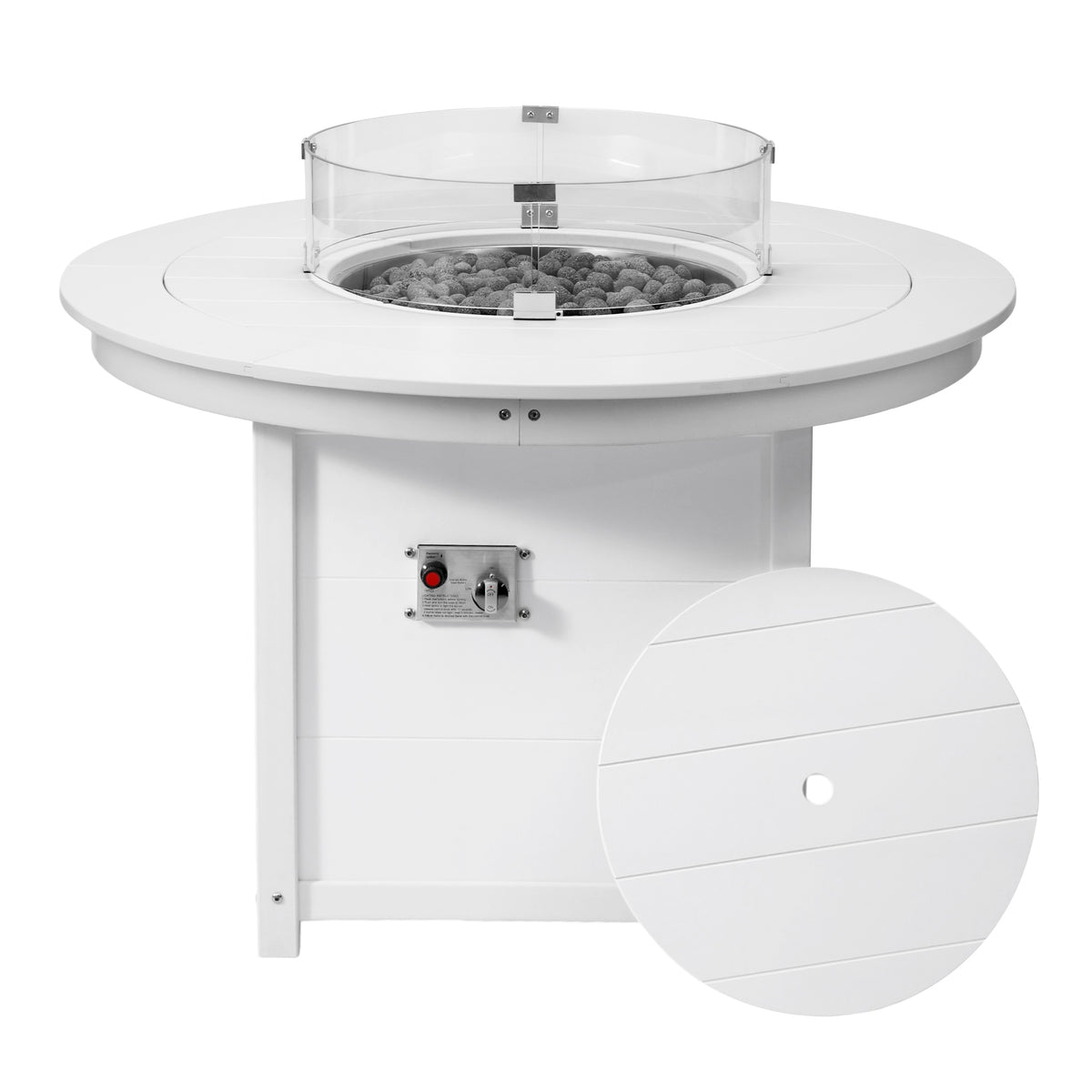 Sol 47" Modern Outdoor Patio Propane Gas Round Fire Pit Table