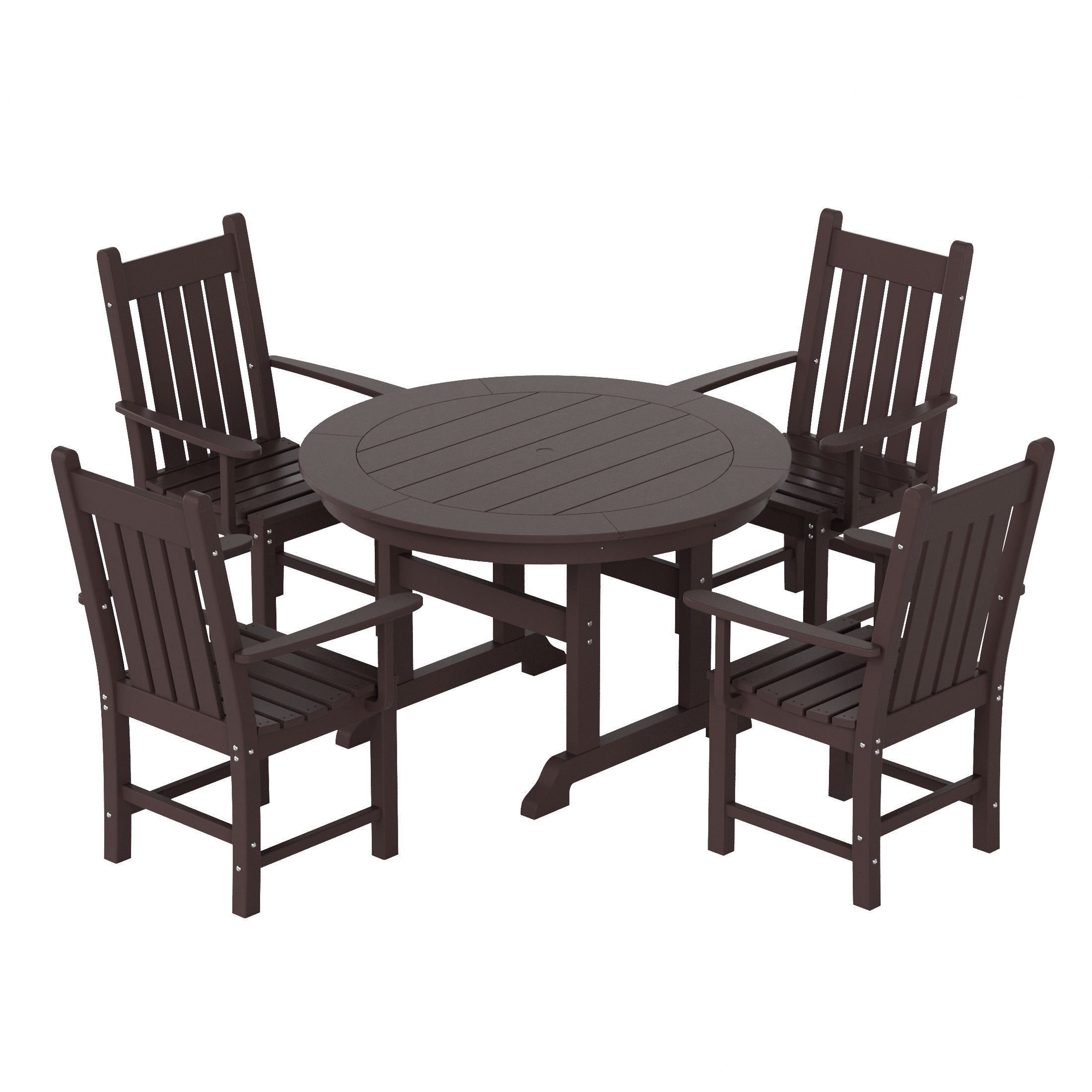 Paradise 5 Piece Outdoor Patio Dining Set Outdoor Round Table and Armchair Set