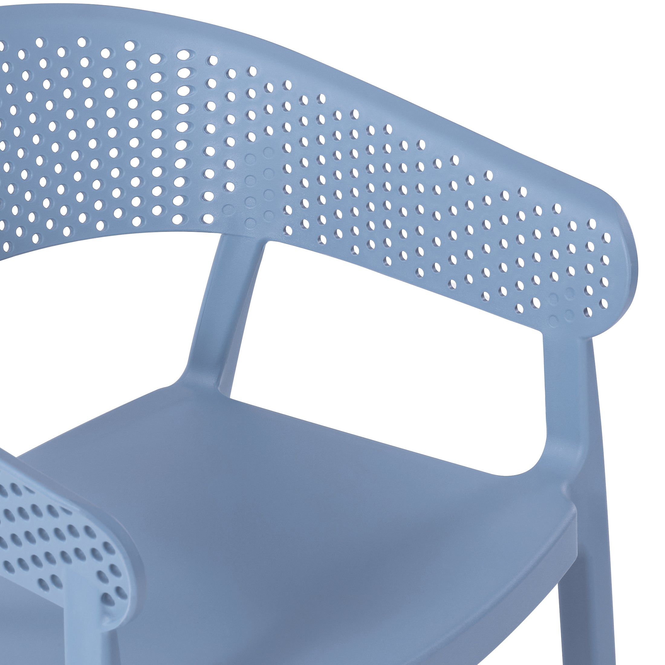 Sunshine Outdoor Modern Stackable Plastic Resin Patio Dining Armchair (Set of 2)