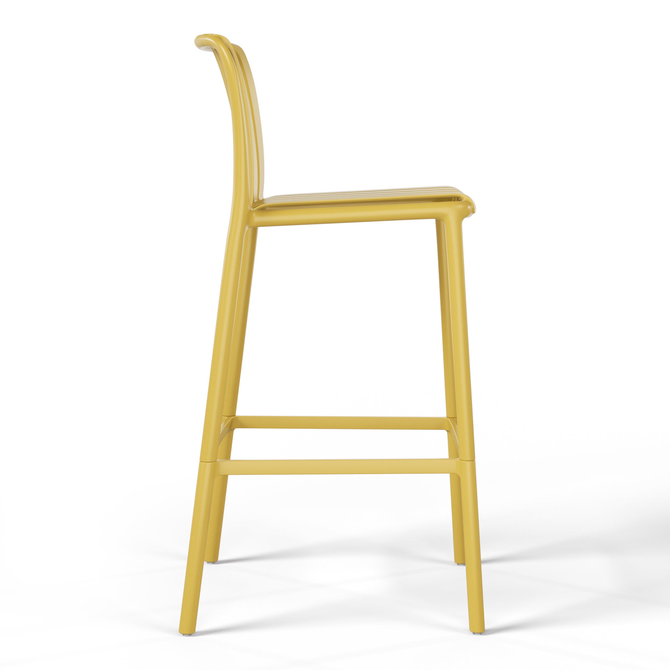 Sunshine 29.5" Outdoor Modern Polypropylene Plastic Patio Bar Height Stools (Set of 2)
