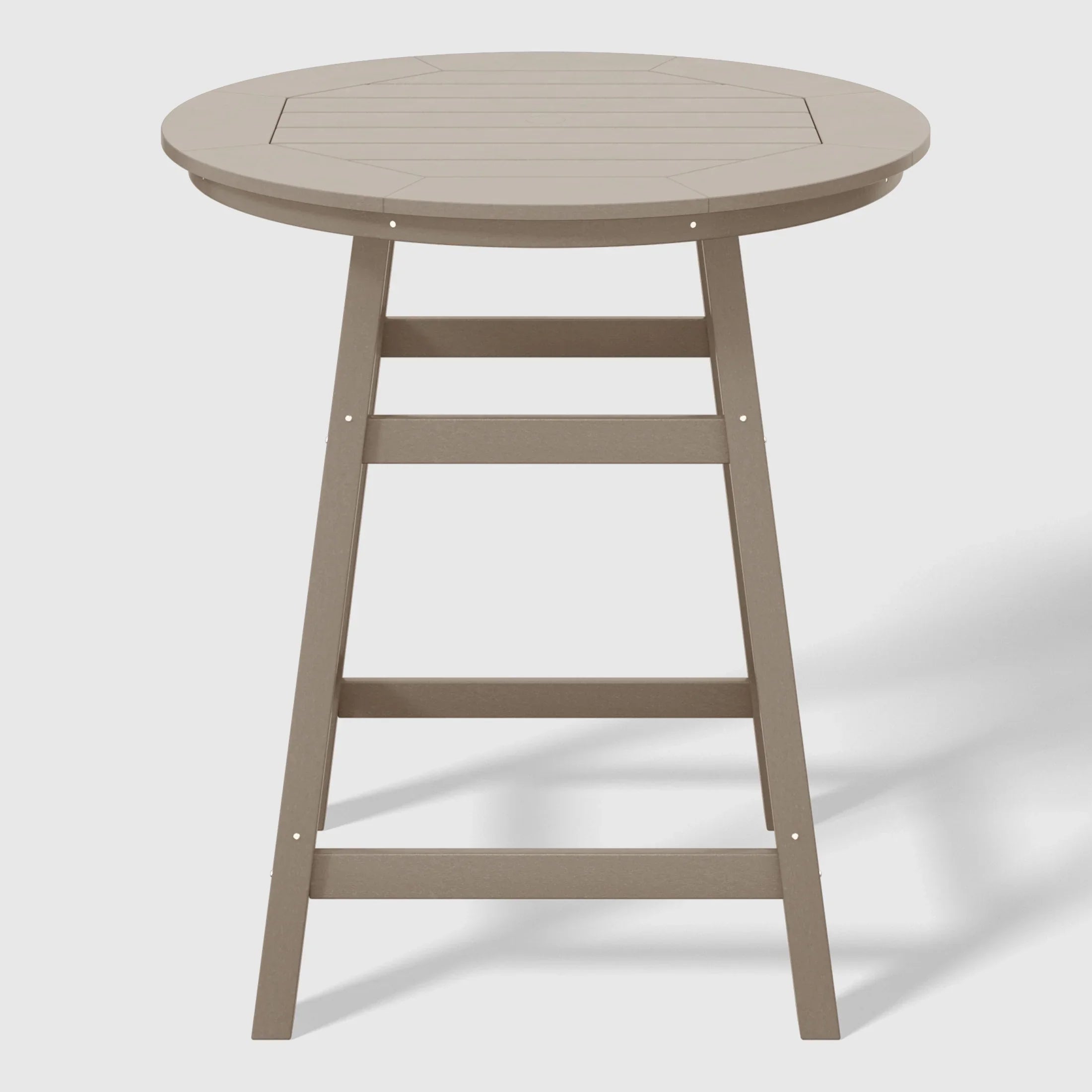 Paradise 5-Piece HDPE Outdoor Patio Dining Bar Bistro Table Set with Counter High Round Bar Stools