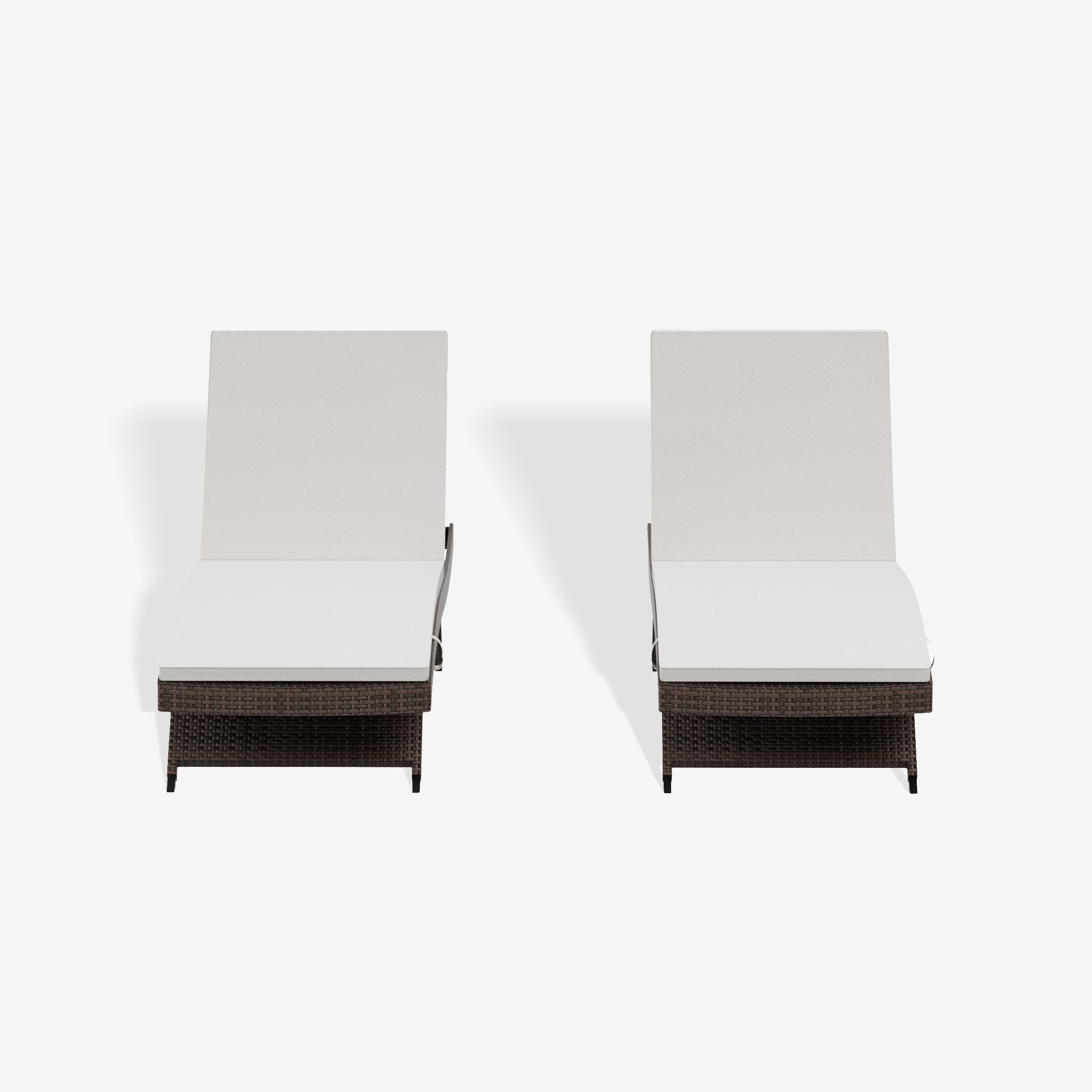 Bahama Brown Rattan Wicker Outdoor Patio Chaise Lounge with Cushion (Set of 2)