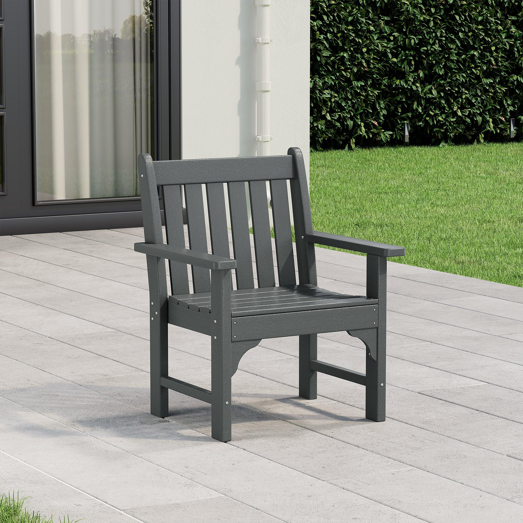Paradise Outdoor Patio HDPE Adirondack Dining Arm Chair