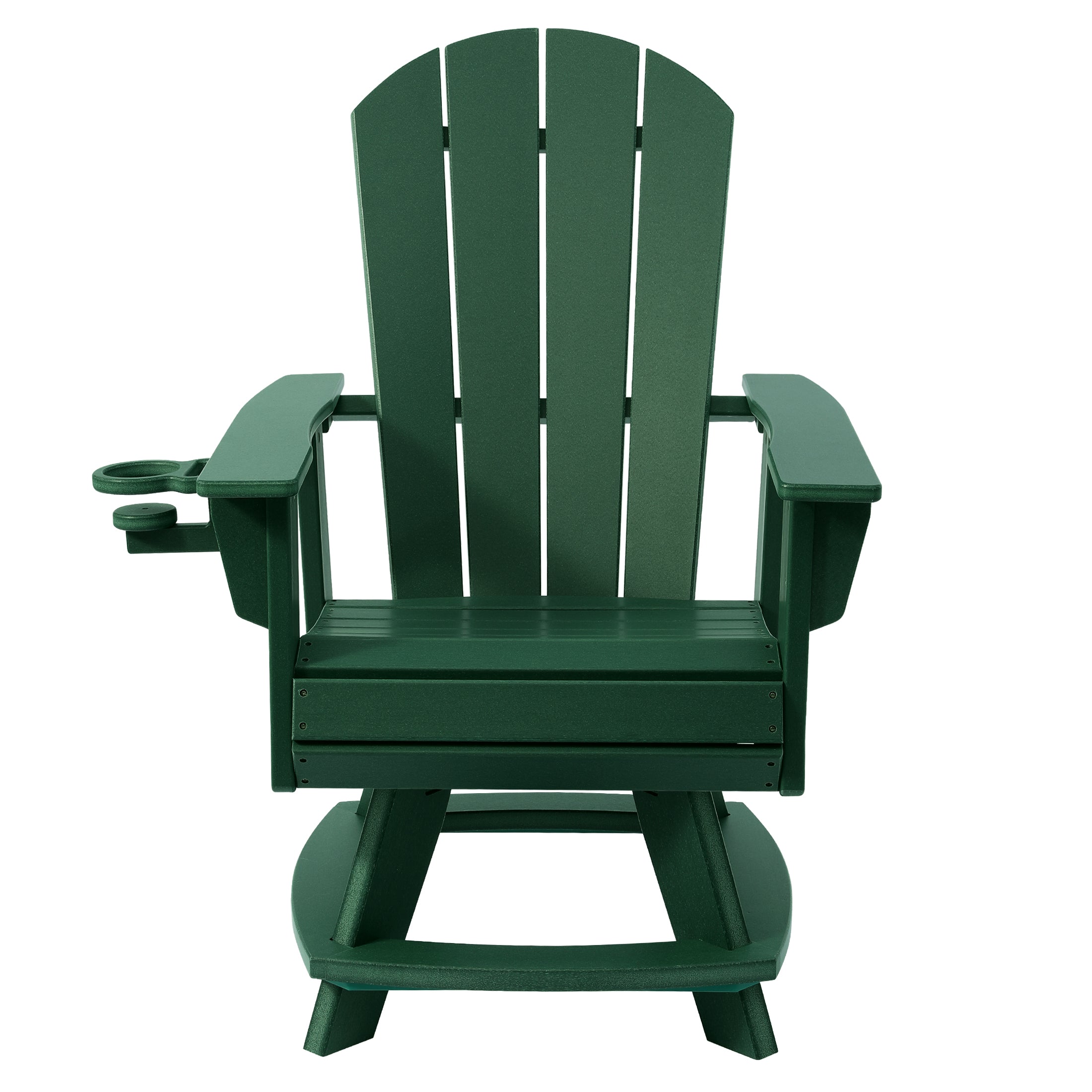 Paradise Outdoor HDPE Swivel Adirondack Patio Dining Chair With Cup Holder