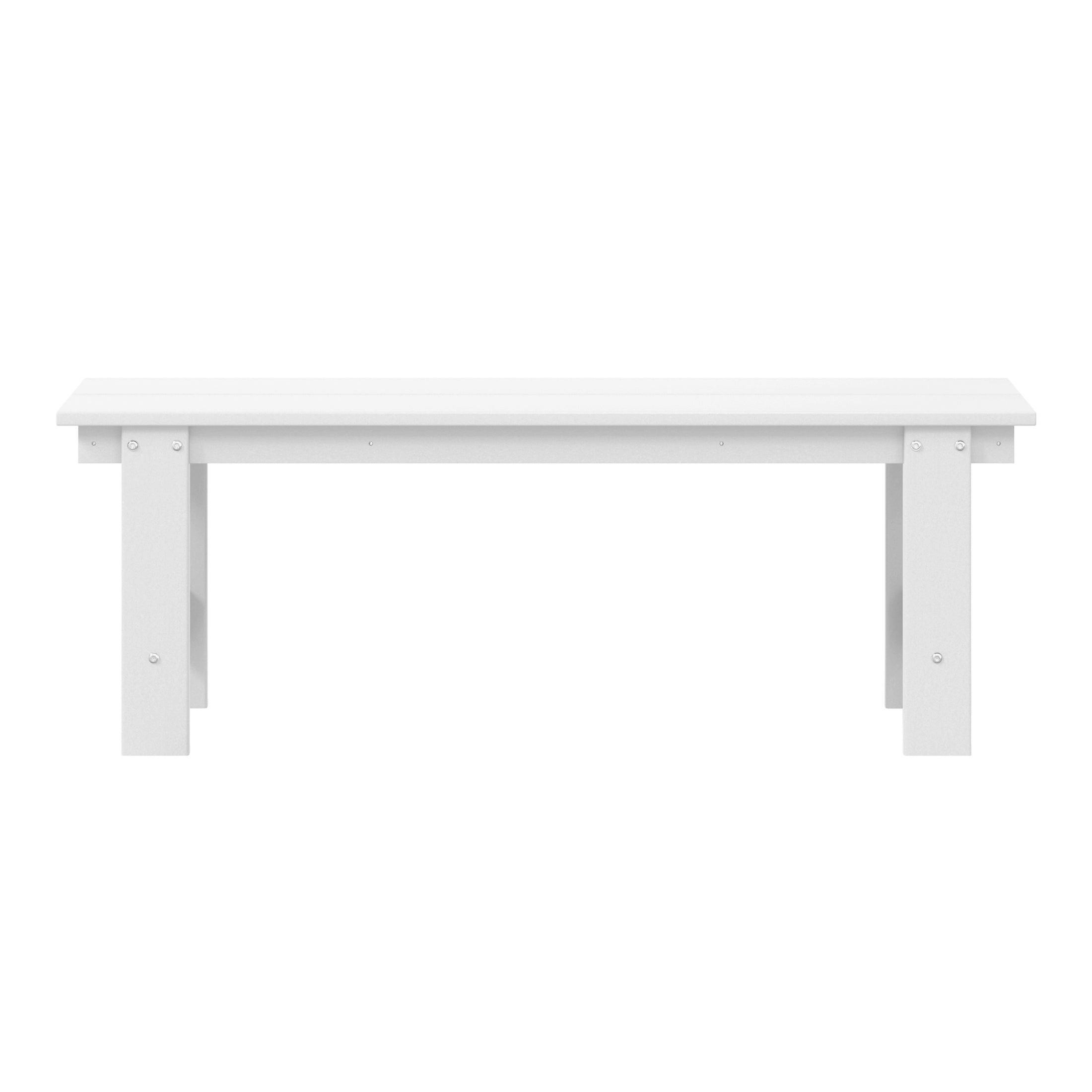 Palms Outdoor HDPE 48" Modern Backless Patio Bench