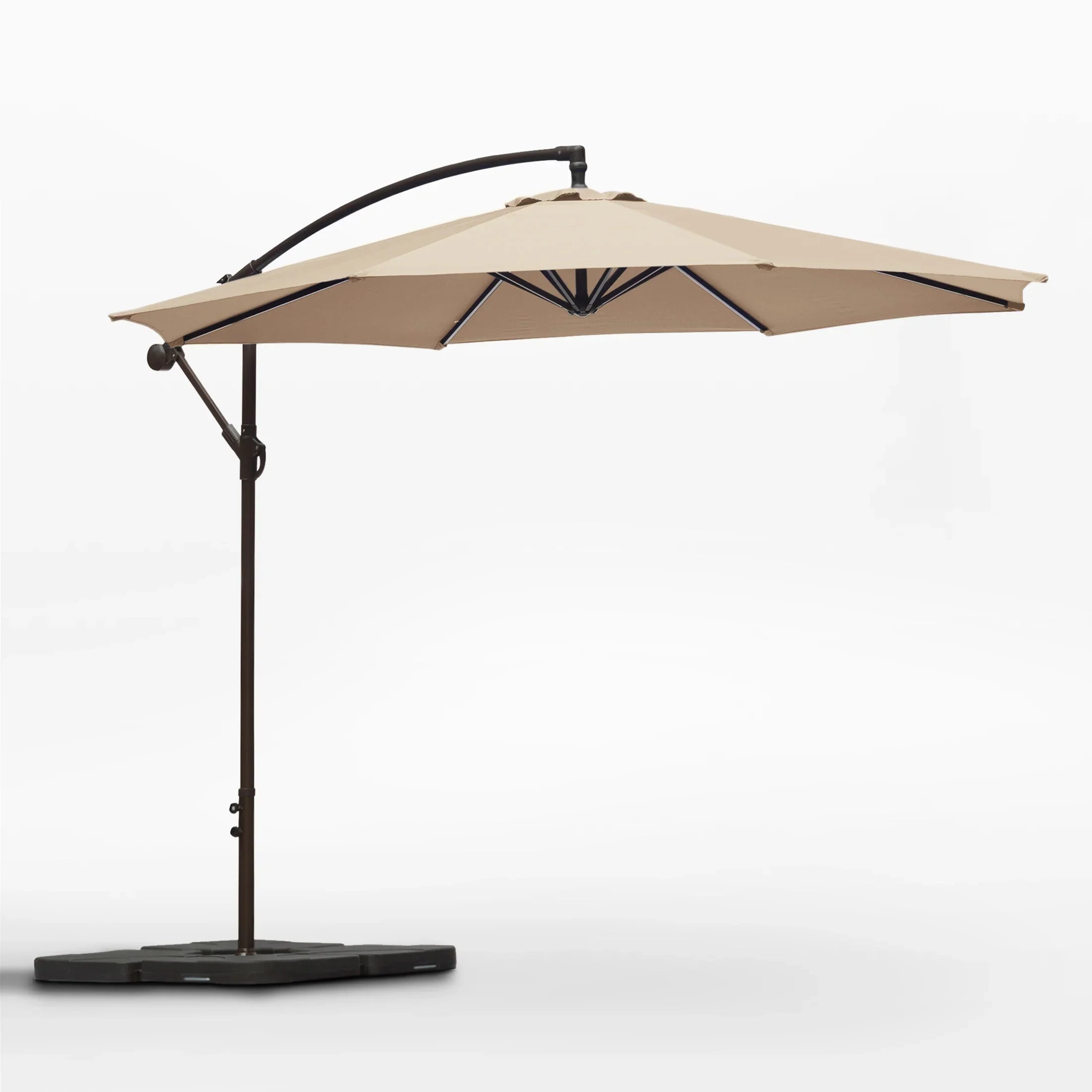 Elm 10 ft. Outdoor / Patio Cantilever Hanging Umbrella with weight base kit