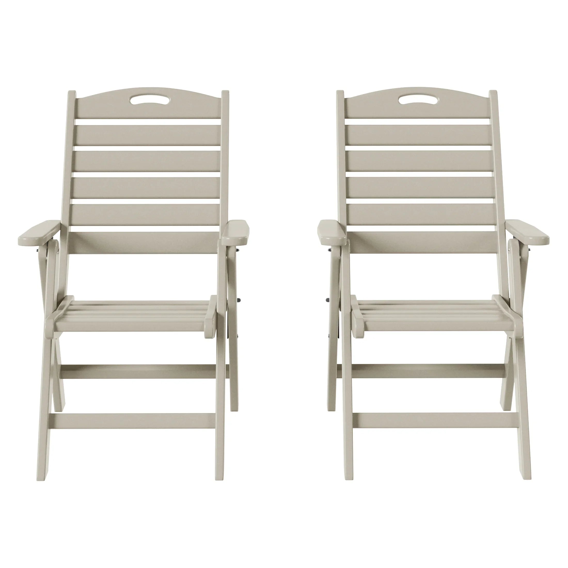 Cayman HDPE Adjustable Highback Folding Outdoor Patio Dining Chairs Set of 2