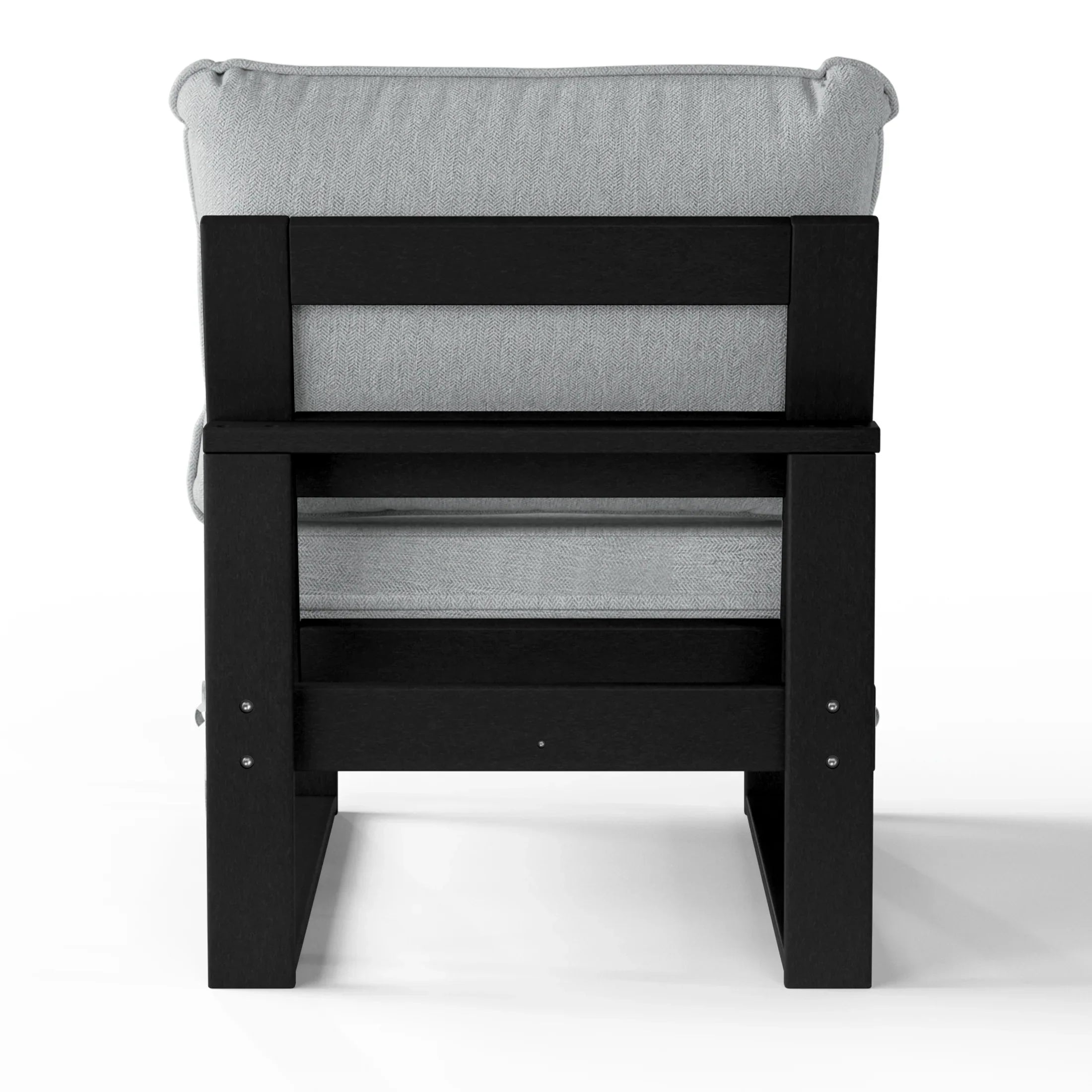 Rockaway Outdoor HDPE Sectional Armless Chair with Water-Proof Patio Cushions