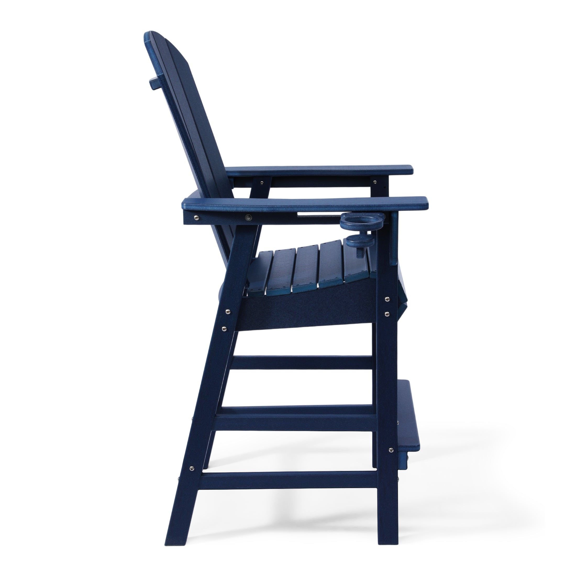 Paradise Outdoor HDPE Tall Adirondack Bar Height Chair With Cup Holder